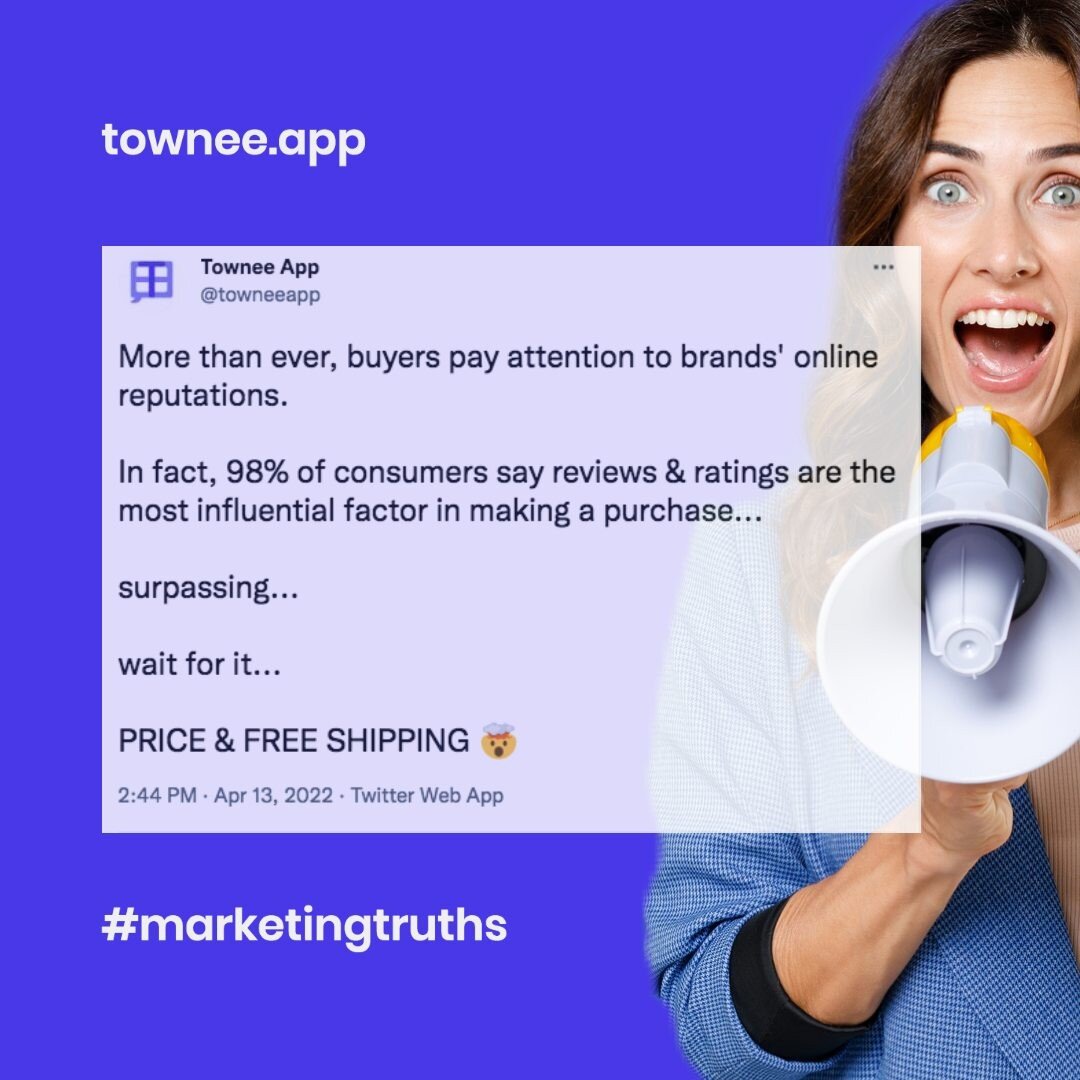 Your online brand/reputation is more important than ever.

Think about it, when was the last time you checked Google reviews/Yelp/social media before visiting a new local shop?

That's where Townee comes to the rescue.

Our software not only helps lo
