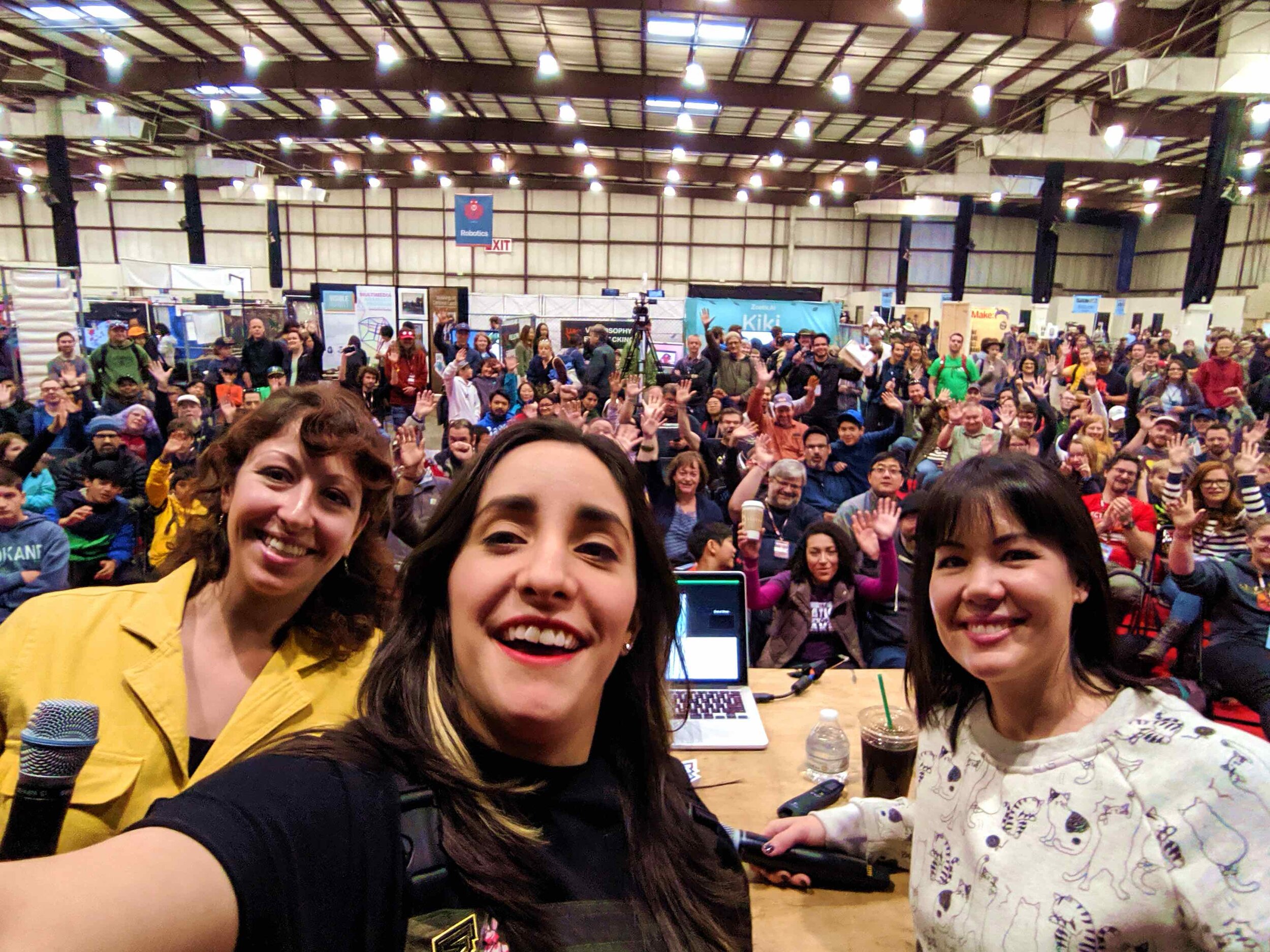 Jen Schachter, Estefannie, and Sophy Wong at Maker Faire - San Mateo, CA May 2019