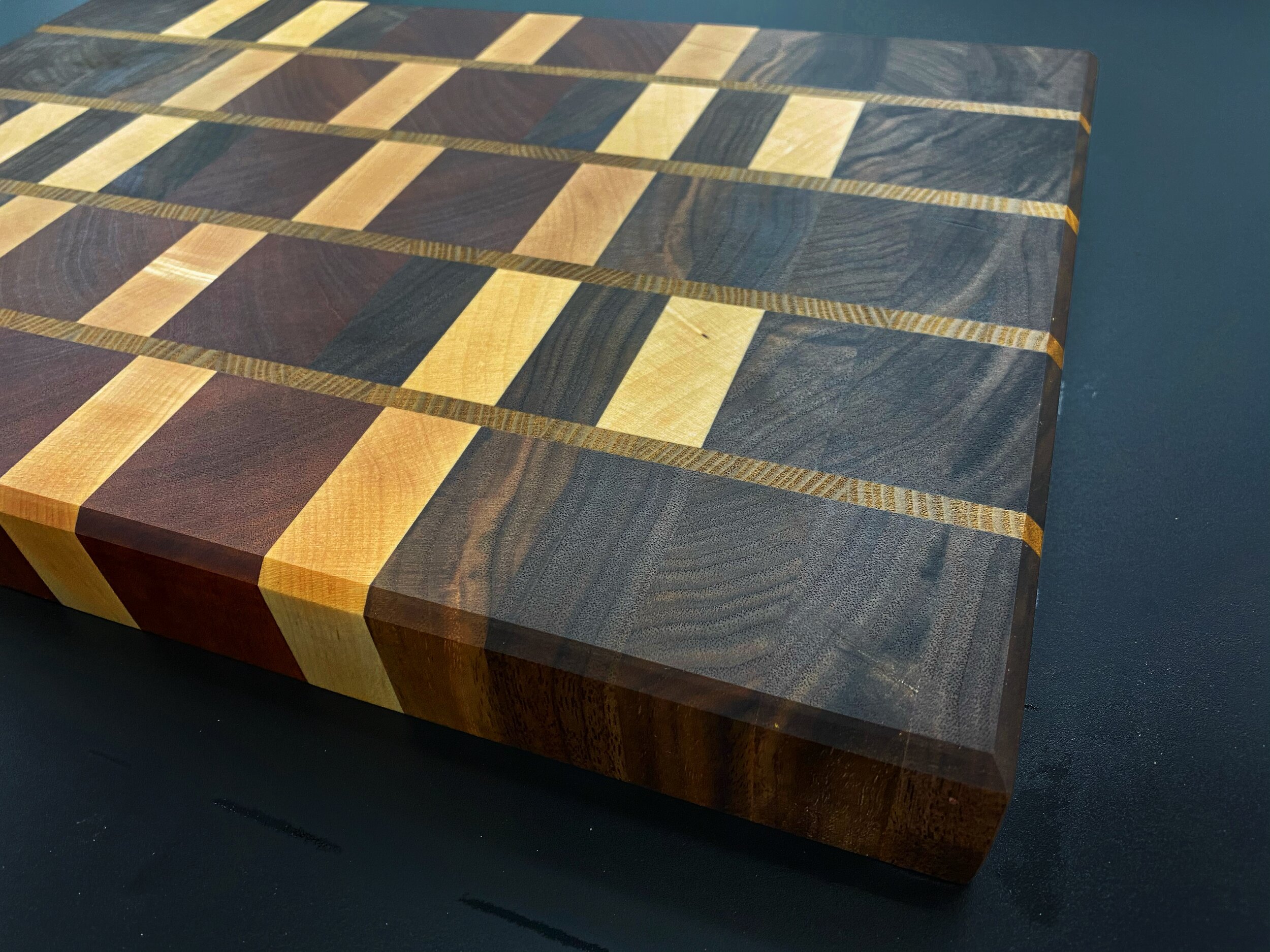 End Grain Striped Cutting Board