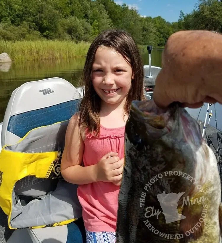 BWCA smallmouth bass August 11 2020 Ely MN - Young girl kid bronzeback catch Boundary Waters Arrowhead Outdoors report