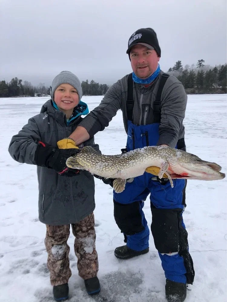 Ely MN BWCA family northern pike ice fishing catch Arrowhead Outdoors report December 2020
