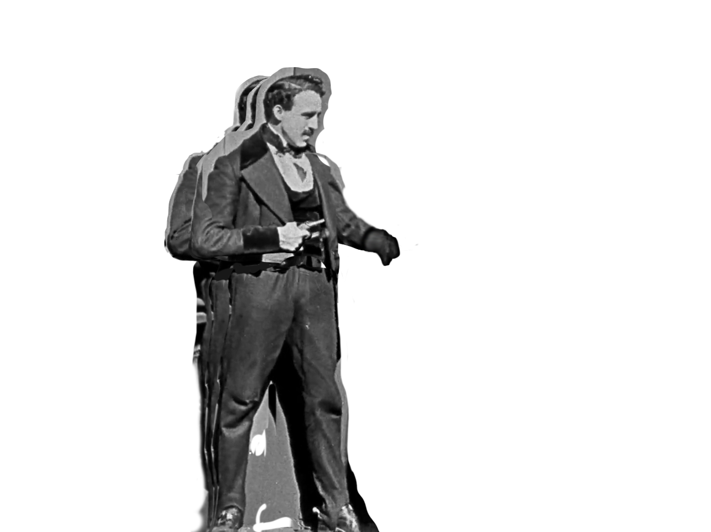 Collage images used for stop-motion animation to replace missing or damaged segments