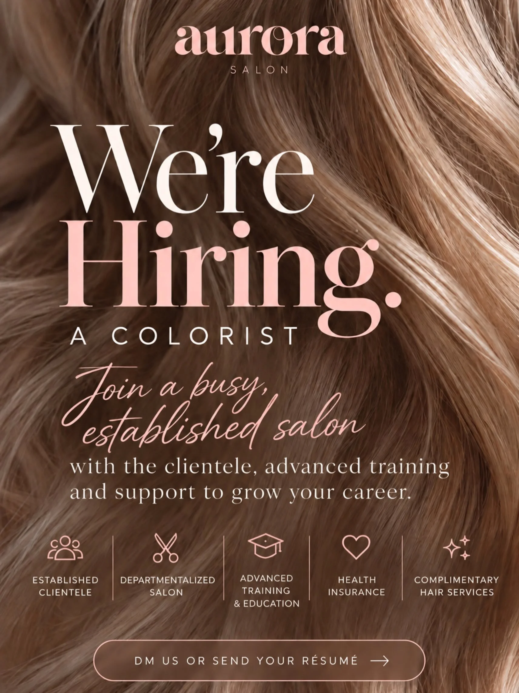 We have room for one more colorist to join our team. Looking for someone who has a passion for beautiful healthy hair, loves learning and most of all, has a great attitude towards life and people.