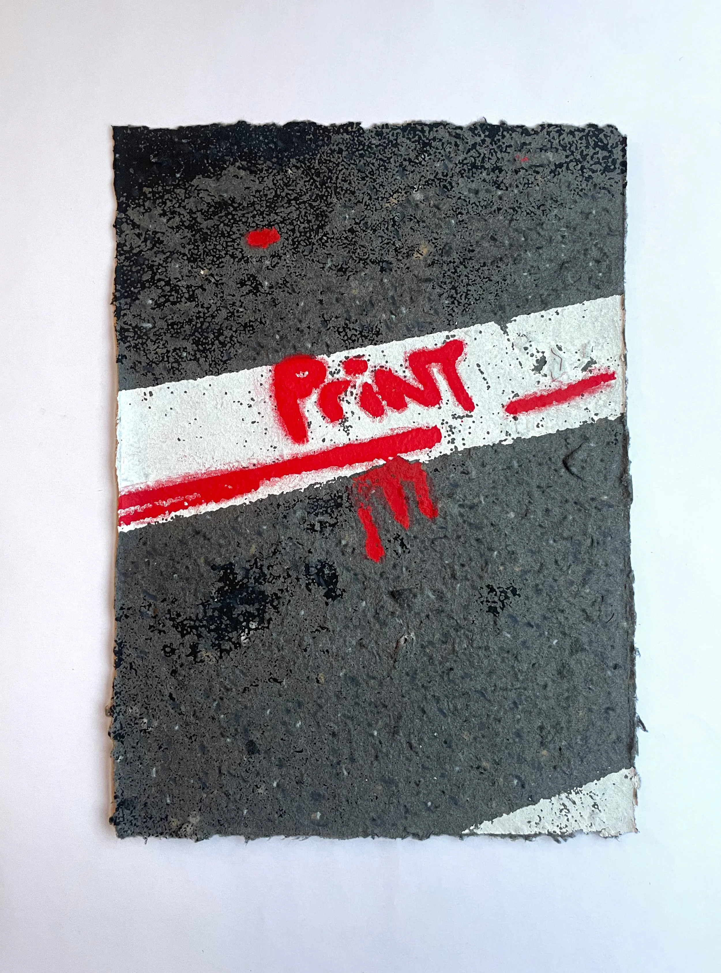 Crosswalk told me what it wanted to be.
4 color silkscreen and crayon on recycled handmade paper. 
9x11.5"