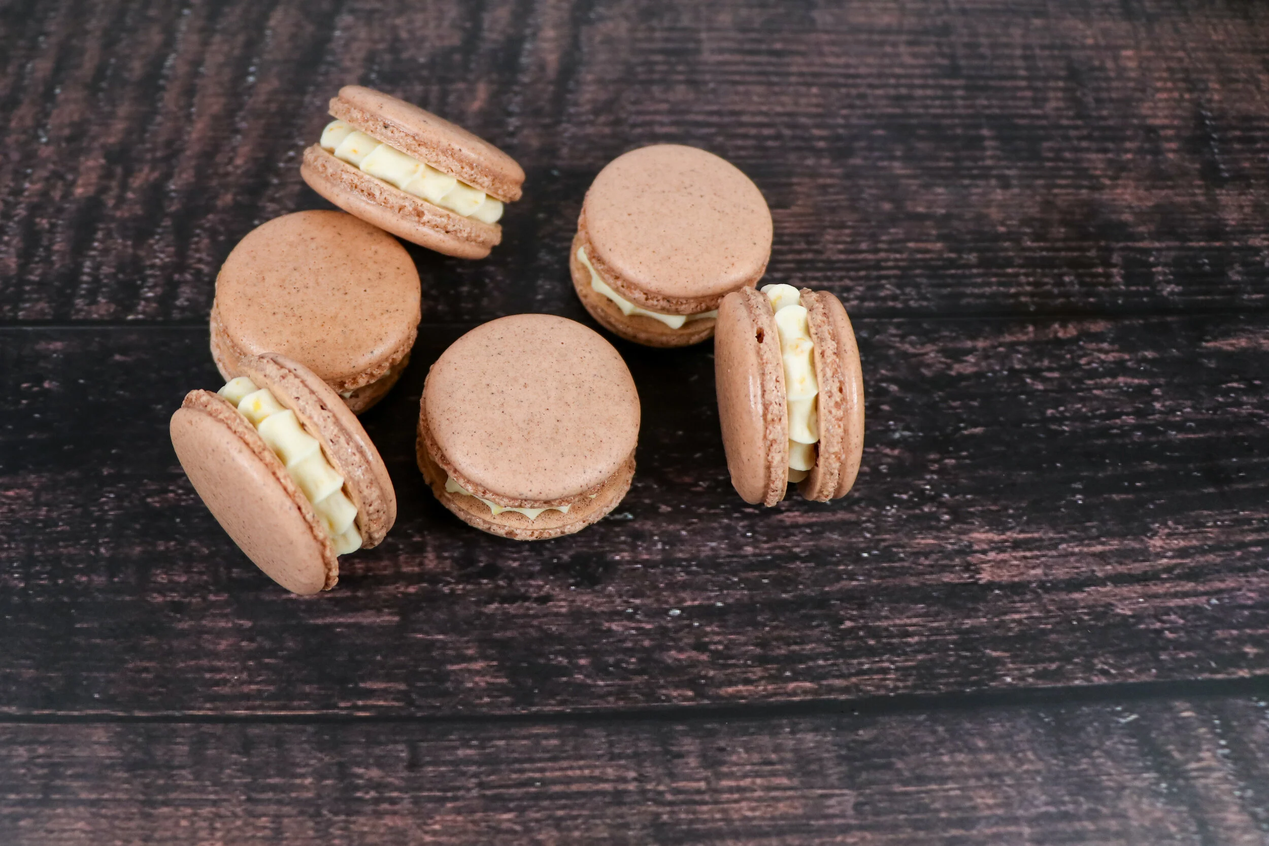 "Old Fashioned" Macaron - Bourbon spice shell, bourbon orange buttercream
