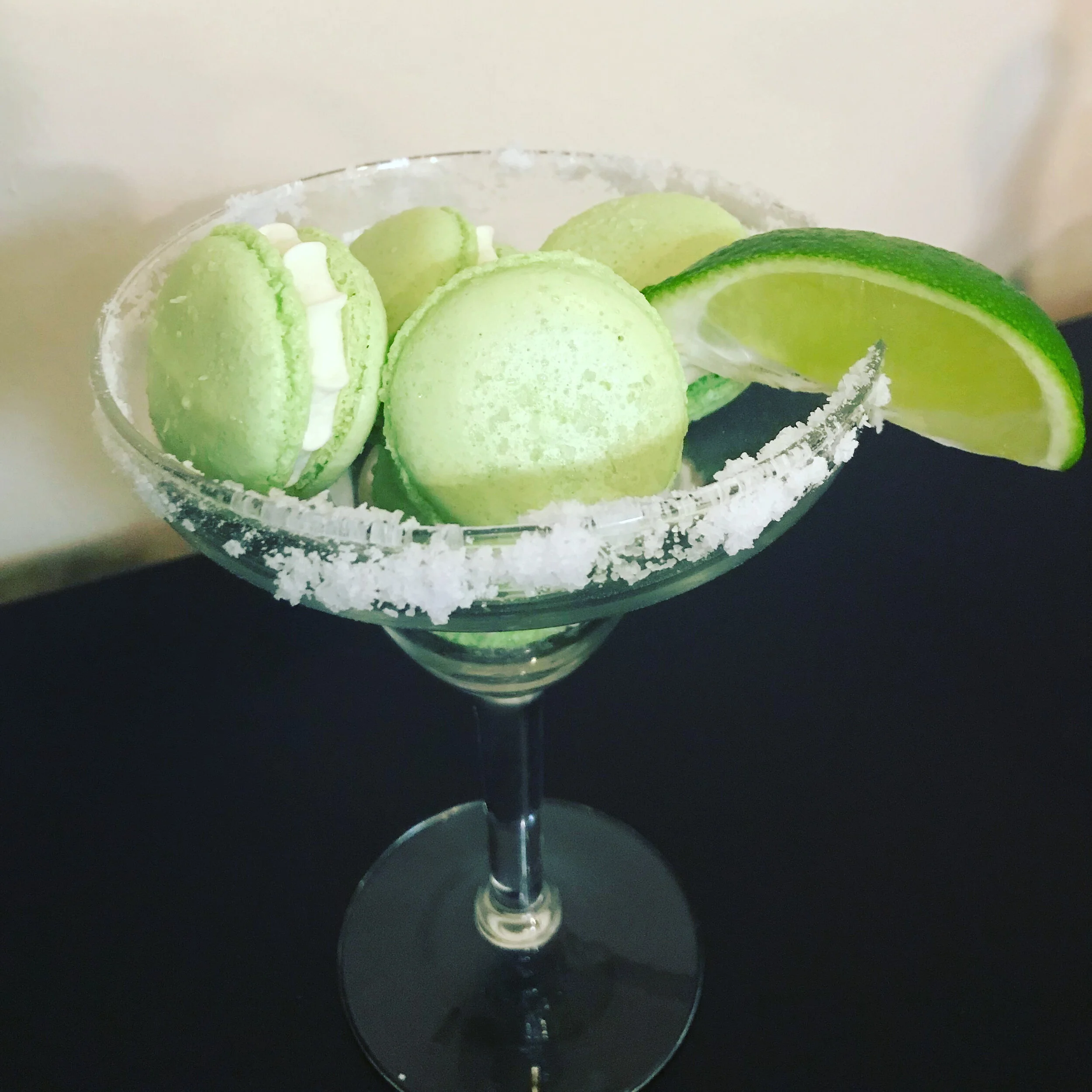 Margarita Macaron - lime shell, tequilla lime buttercream