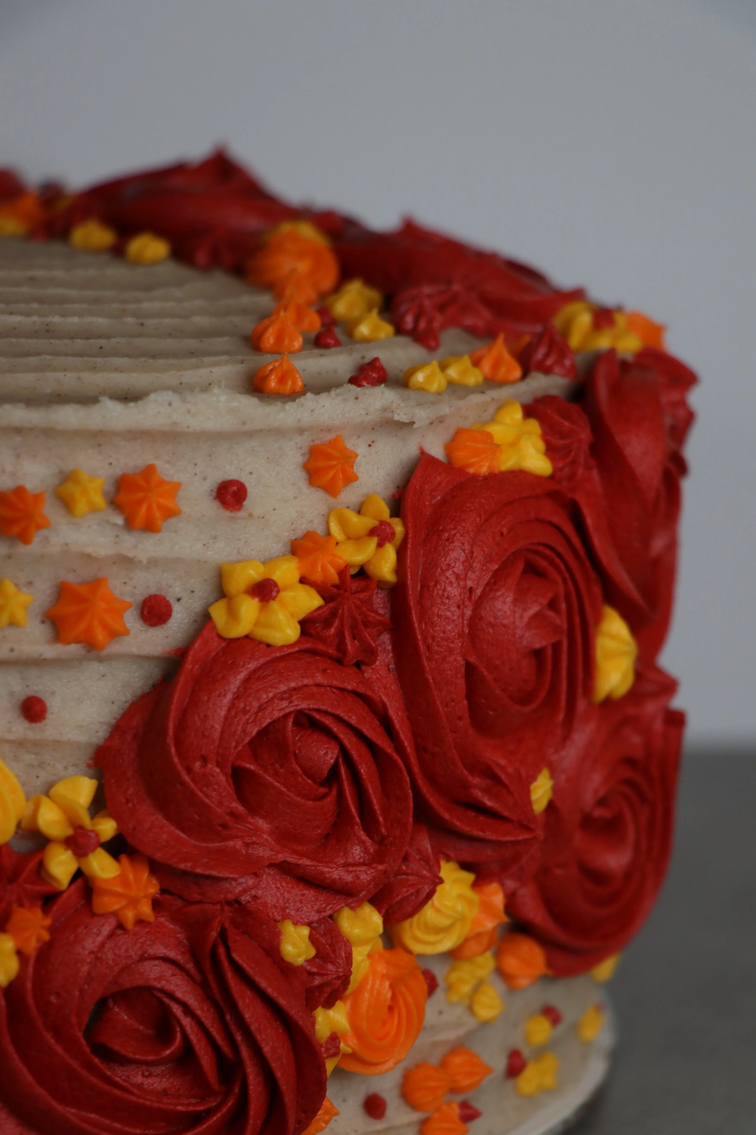 Bourbon Spice Cake - Bourbon Spice Buttercream - Crumbled Pecan Filling