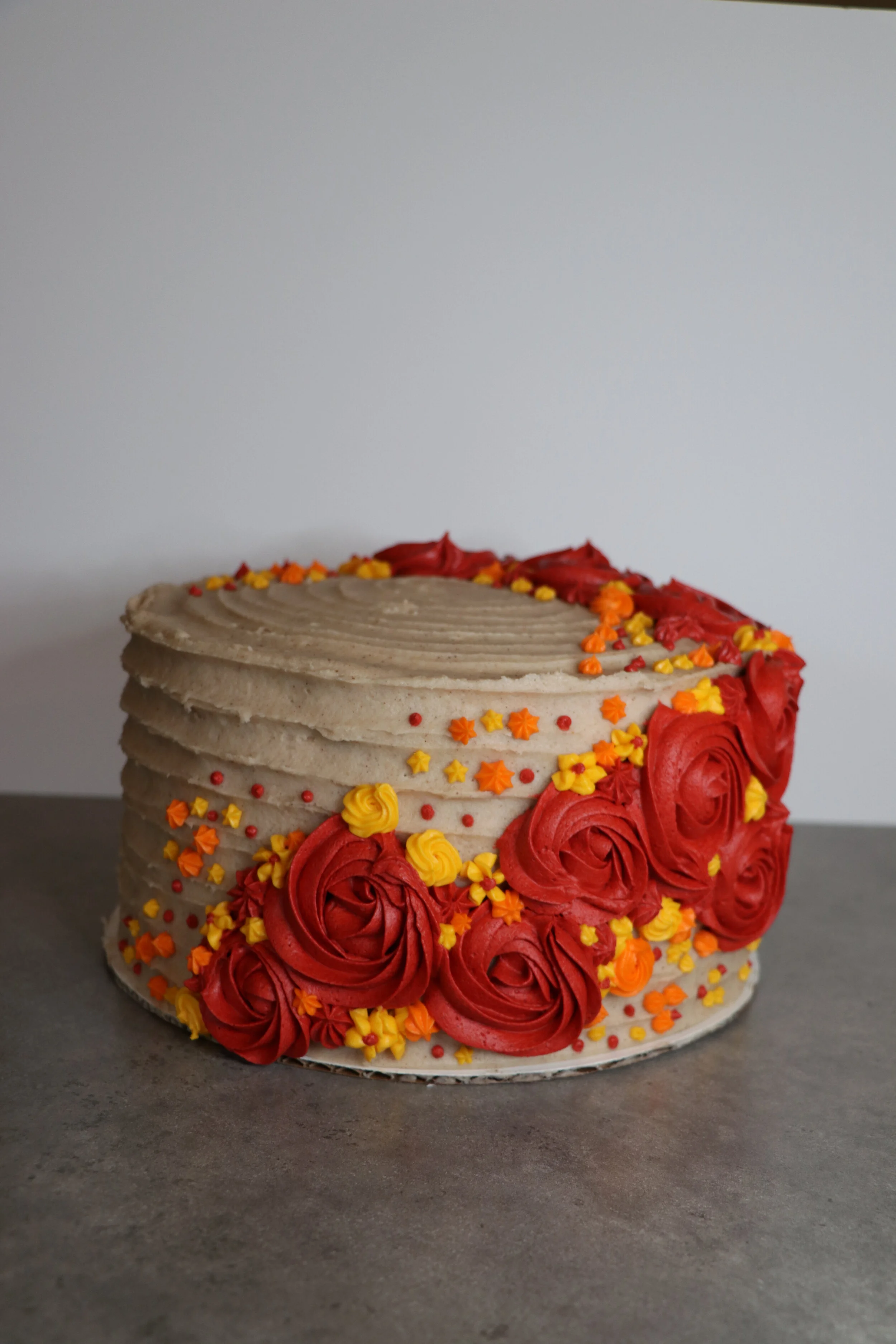 Bourbon Spice Cake - Bourbon Spice Buttercream - Crumbled Pecan Filling