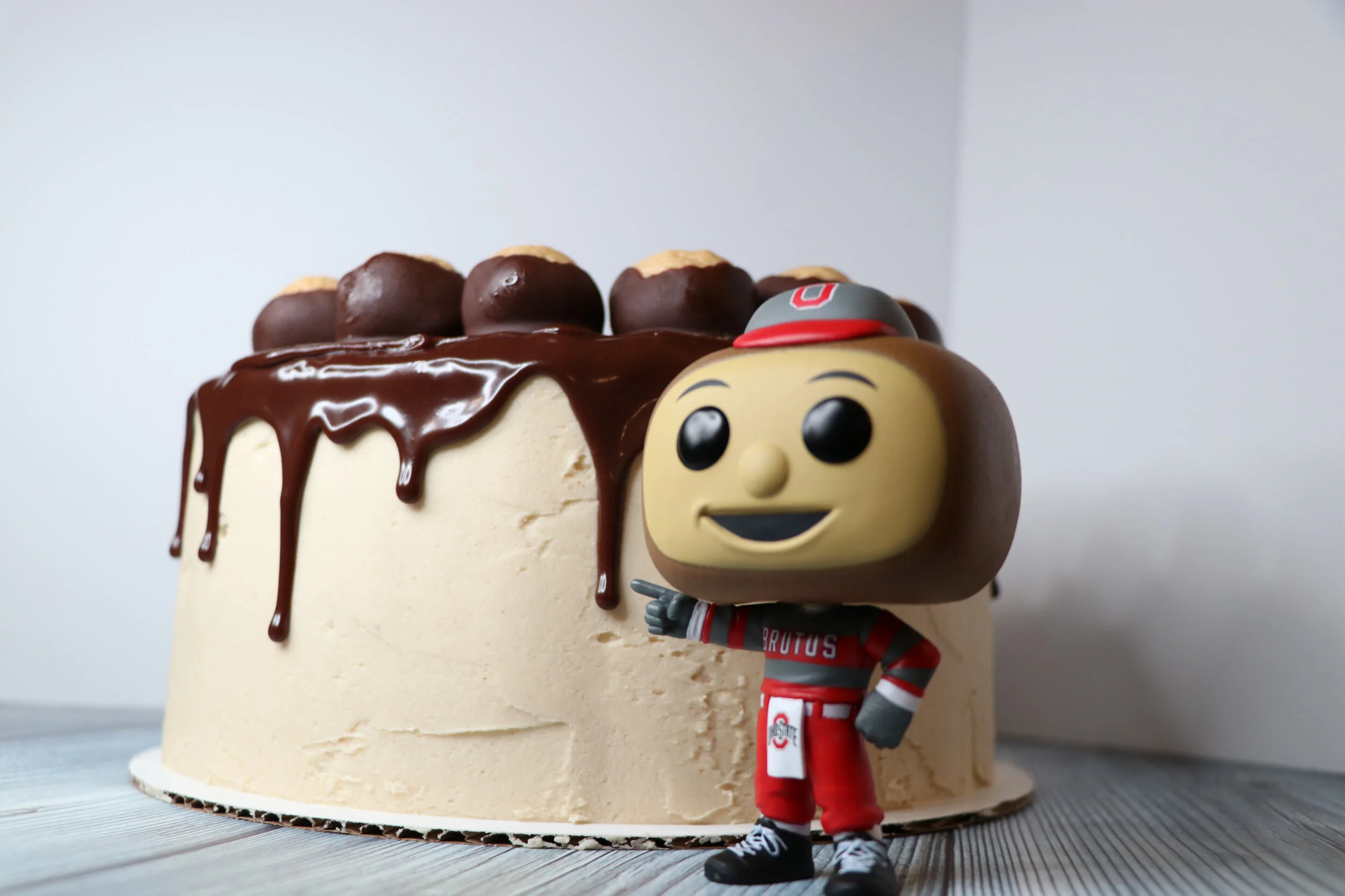 Buckeyes Cake - Chocolate Cake - Peanut Butter Buttercream - Chocolate Ganache Drip