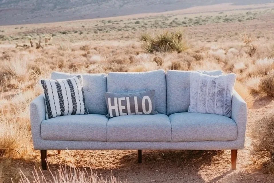 image of couch in the desert
