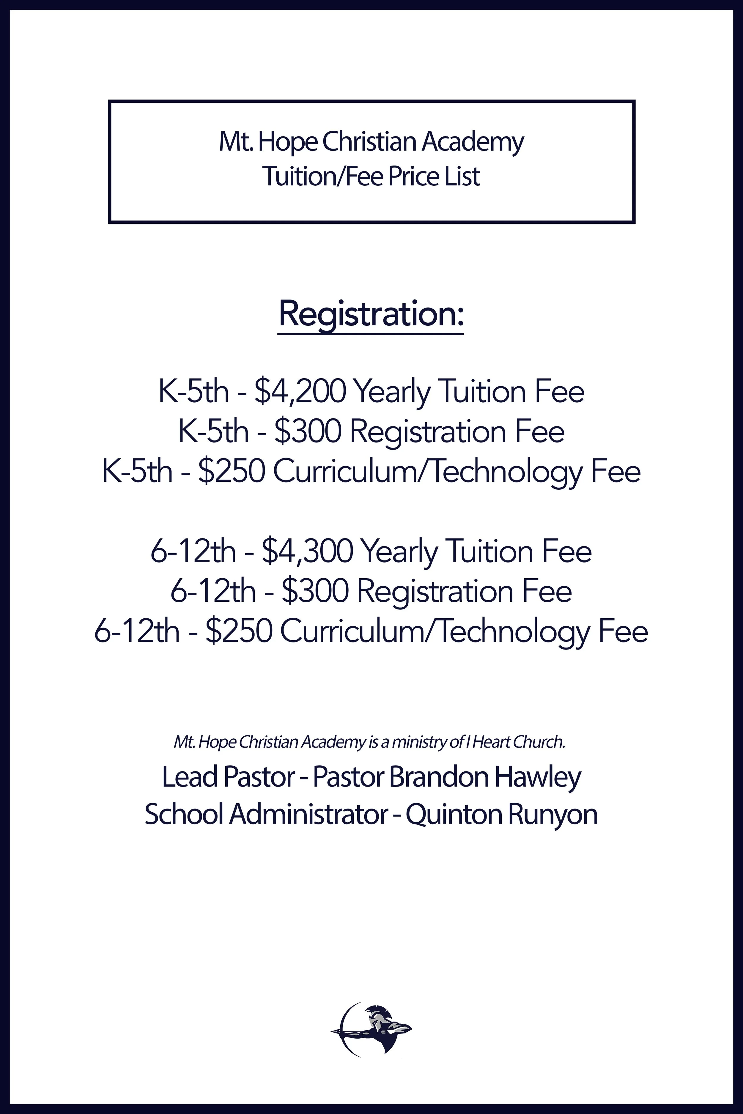 Tuition — Mt. Hope Christian Academy