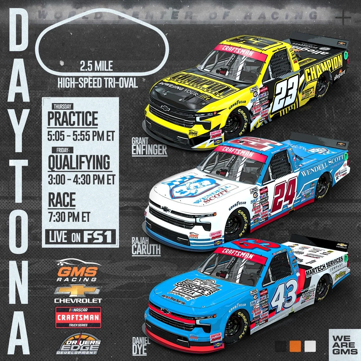 Daytona International Speedway NextEra Energy 250 Race Preview — GMS Racing