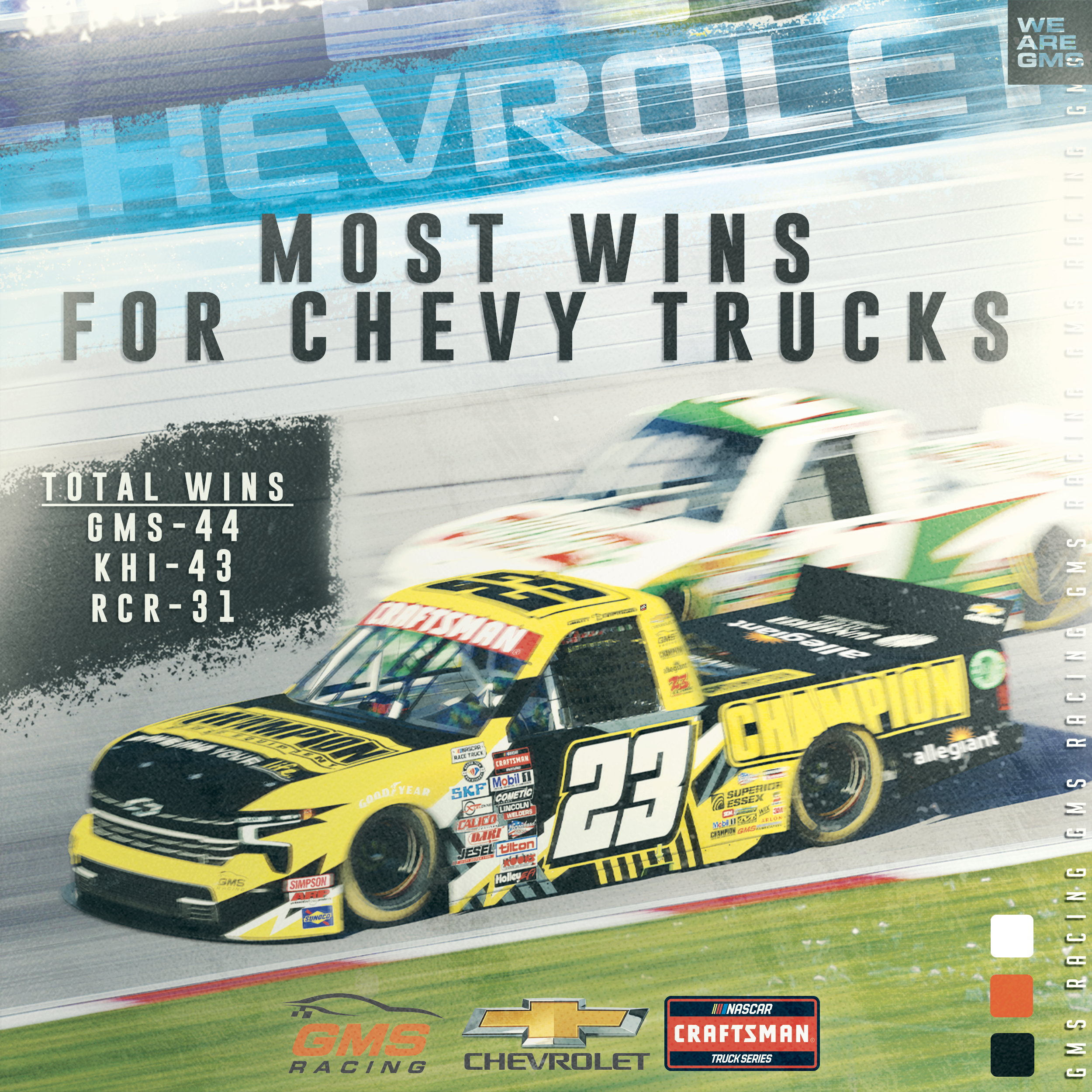 GMS Racing Secures Milestone Victory to Become Winningest Chevrolet Team in NASCAR CRAFTSMAN Truck Series History — GMS Racing
