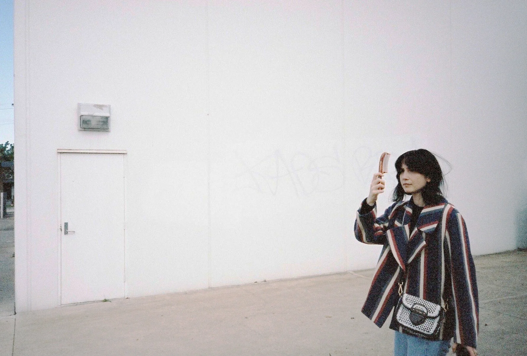 Acne Studios shirt, Dolce &amp; Gabbana trousers, Vintage Montana jacket &amp; shoes from a flea market.