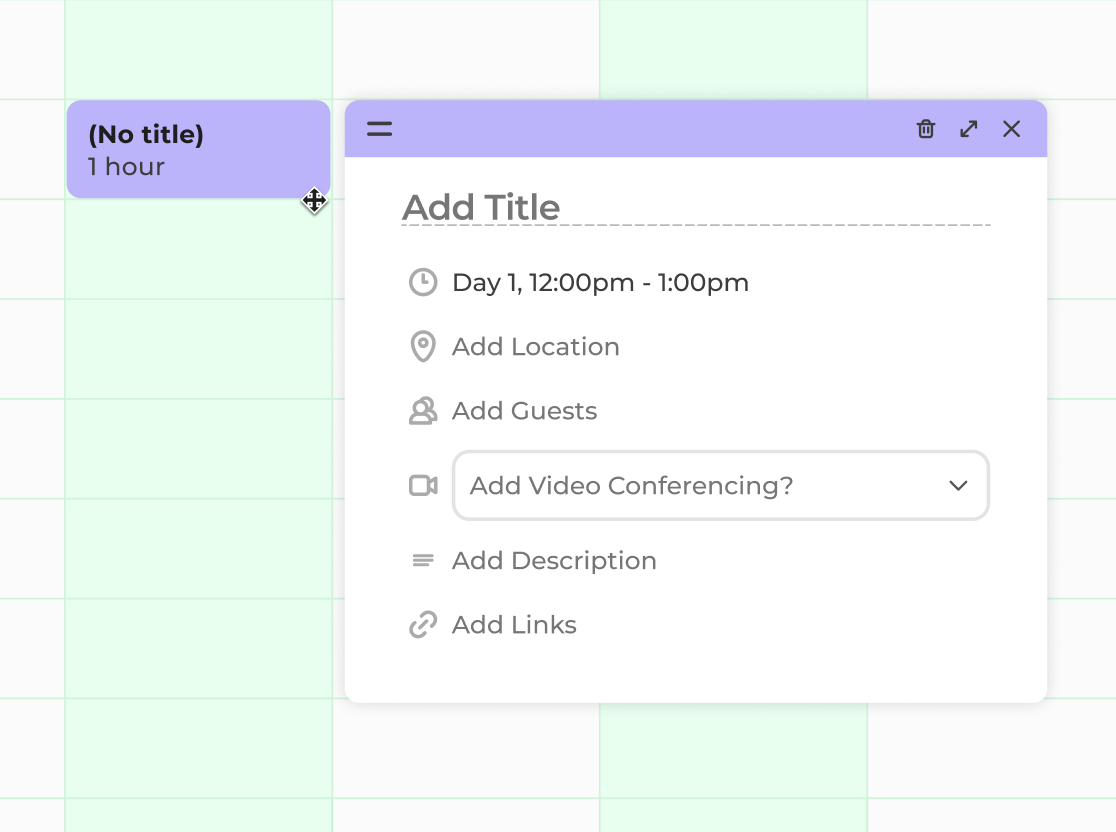 Event details design