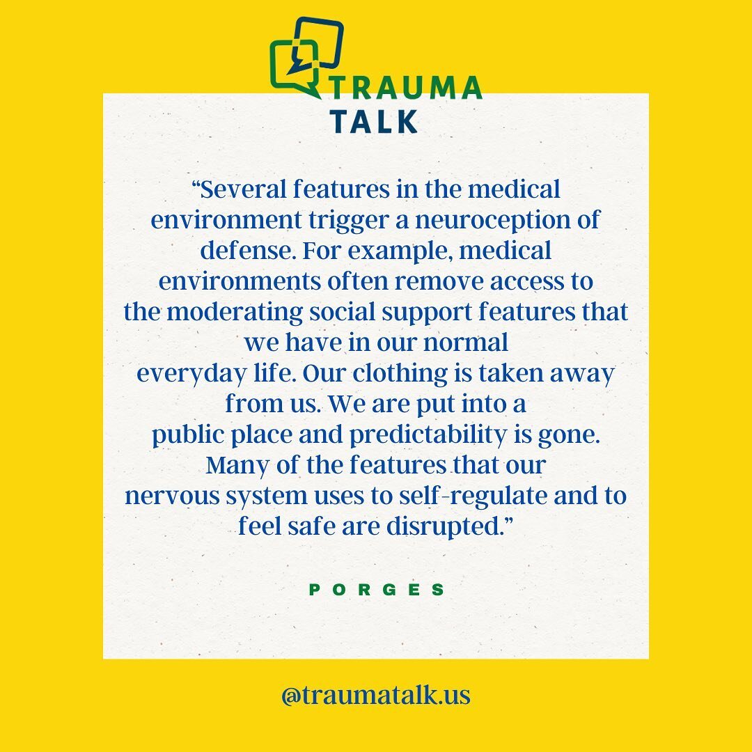 We love talking Polyvagal theory in our trainings and Porges concept of neuroception truly resonates when we think about birthing environments. Our body has a system that is constantly on the lookout for whether situations or people are safe, dangero