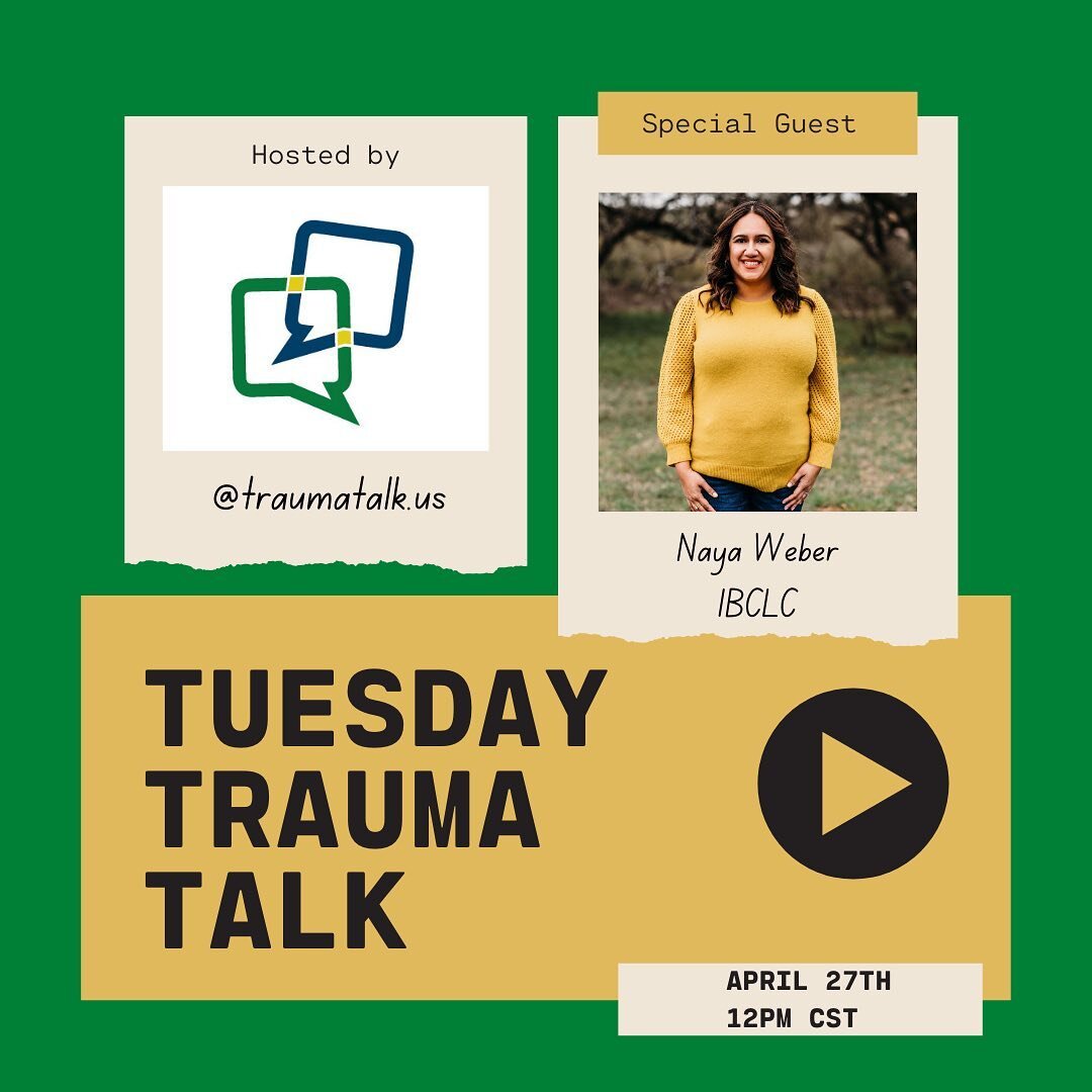 We&rsquo;ve got another Tuesday #traumatalk lined up with one of our favorite IBCLC&rsquo;s @itsmorethanmilk for next week 🎉

A little about her, Naya Weber is an International Board Certified Lactation Consultant (IBCLC). Her own tough start with b