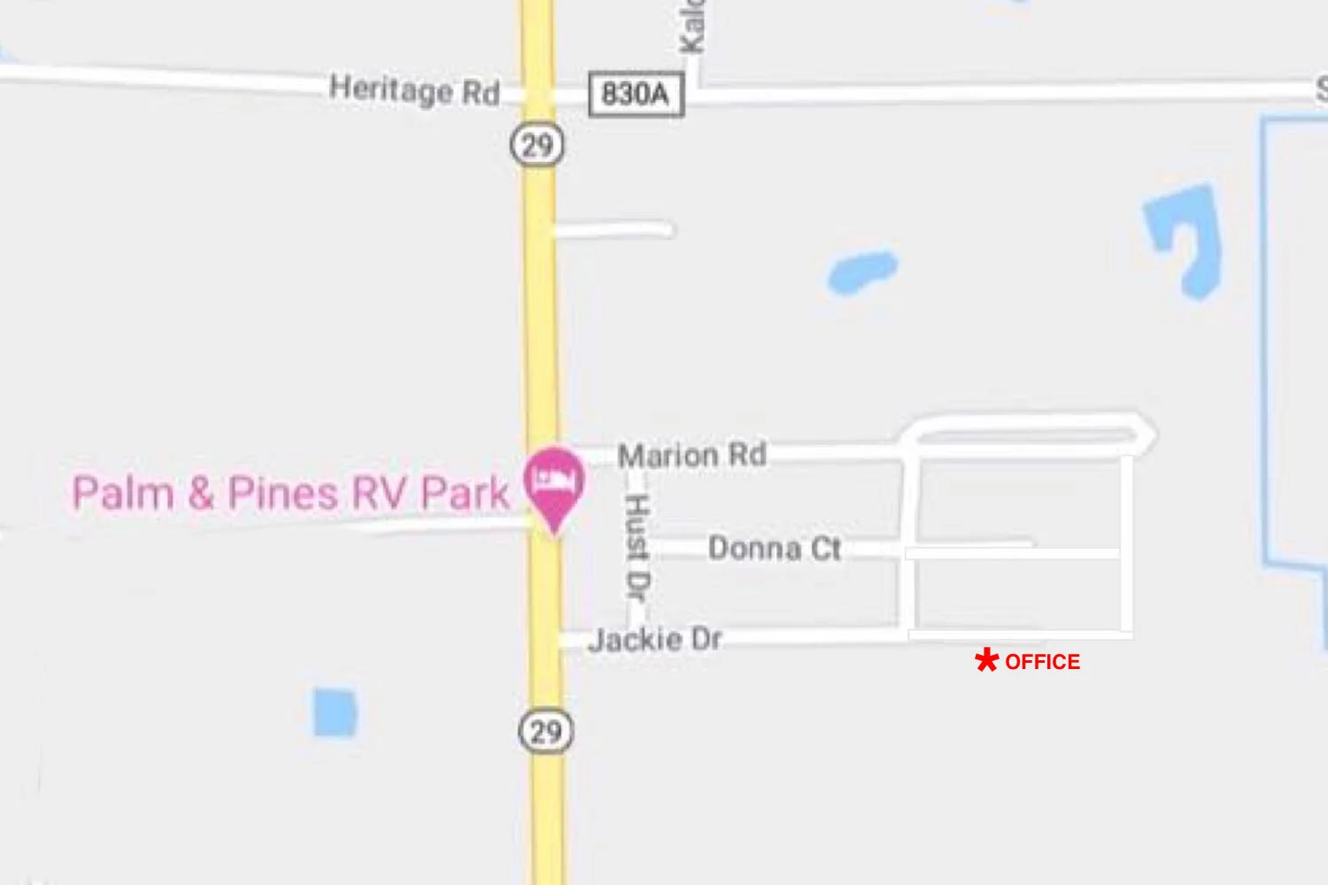 Location — Palm & Pines RV Park