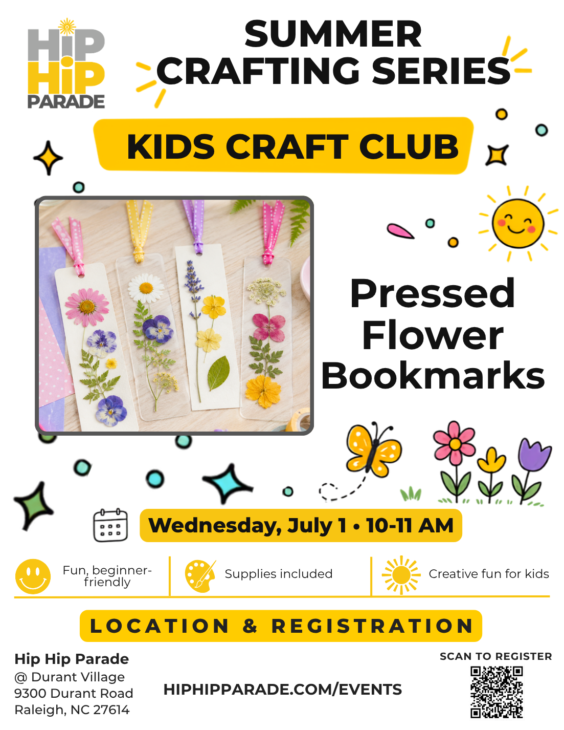 Kids Craft Club - July 1 - Pressed Flower Bookmarks