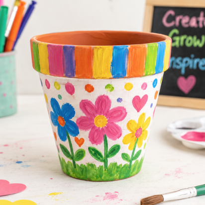 Kids Craft Club - June 10 - Paint Terracotta Pot with Flower