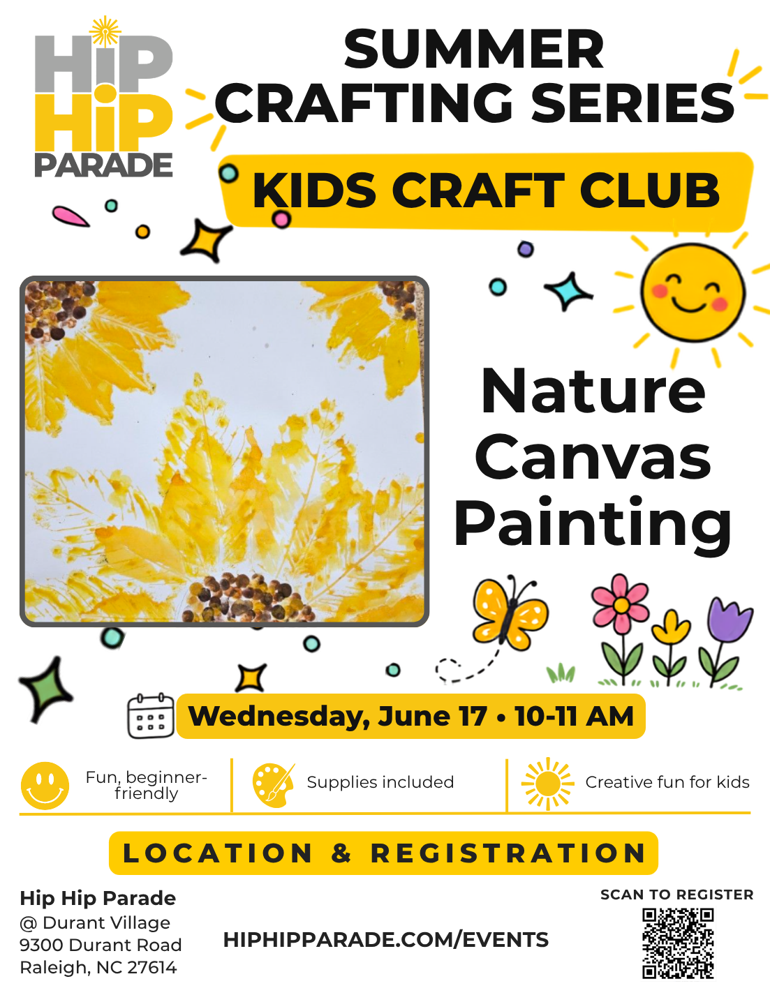 Kids Craft Club - June 17 - Nature Painting on Canvas