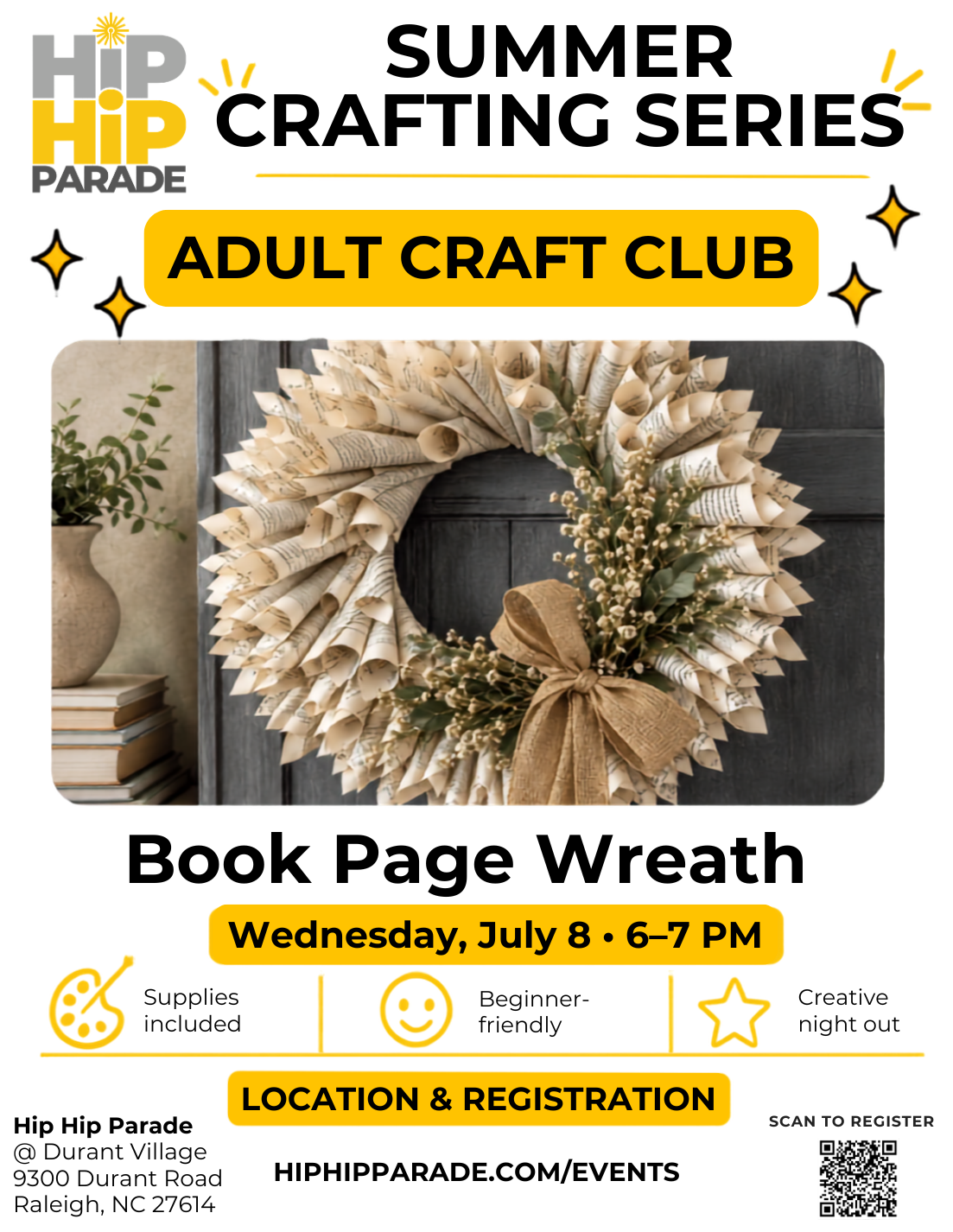 Teen/Adult Craft Club - July 8 - Book Page Wreath