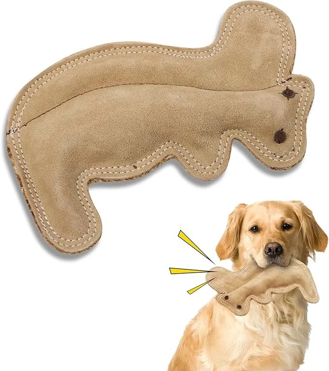 Ethical Pet Dura-Fused 8-Inch Leather Dog Toy, Small, Squirrel