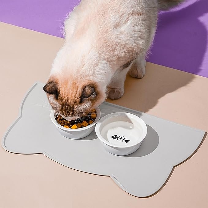 Cat Food Mat, Silicone Non Slip Dog Bowl Mat