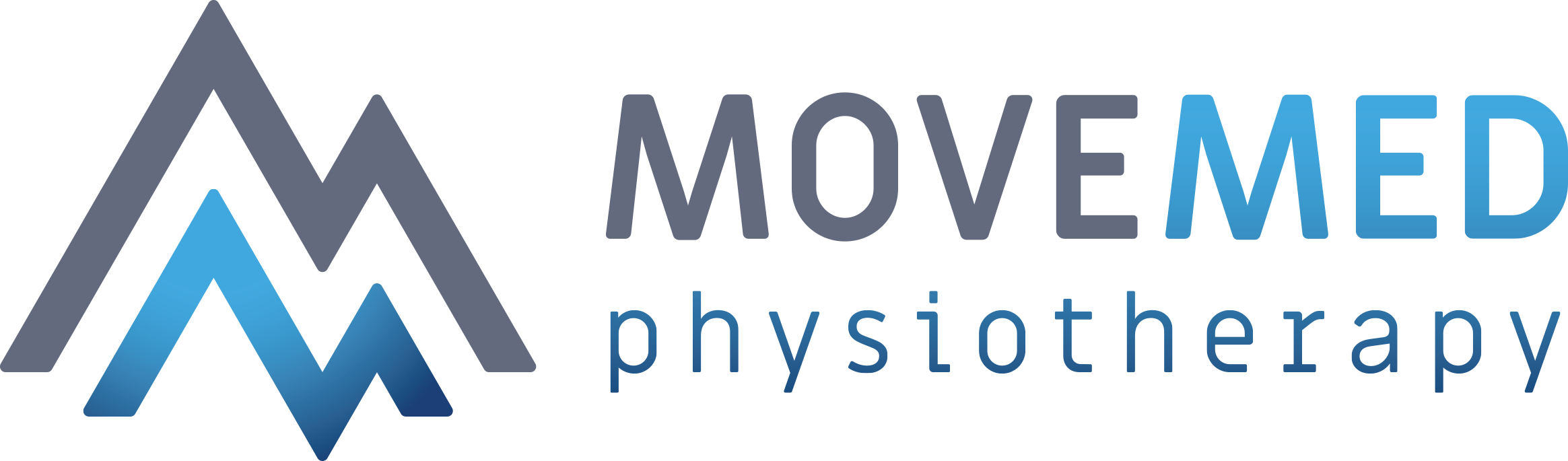 MoveMed physiotherapy blue and grey company logo