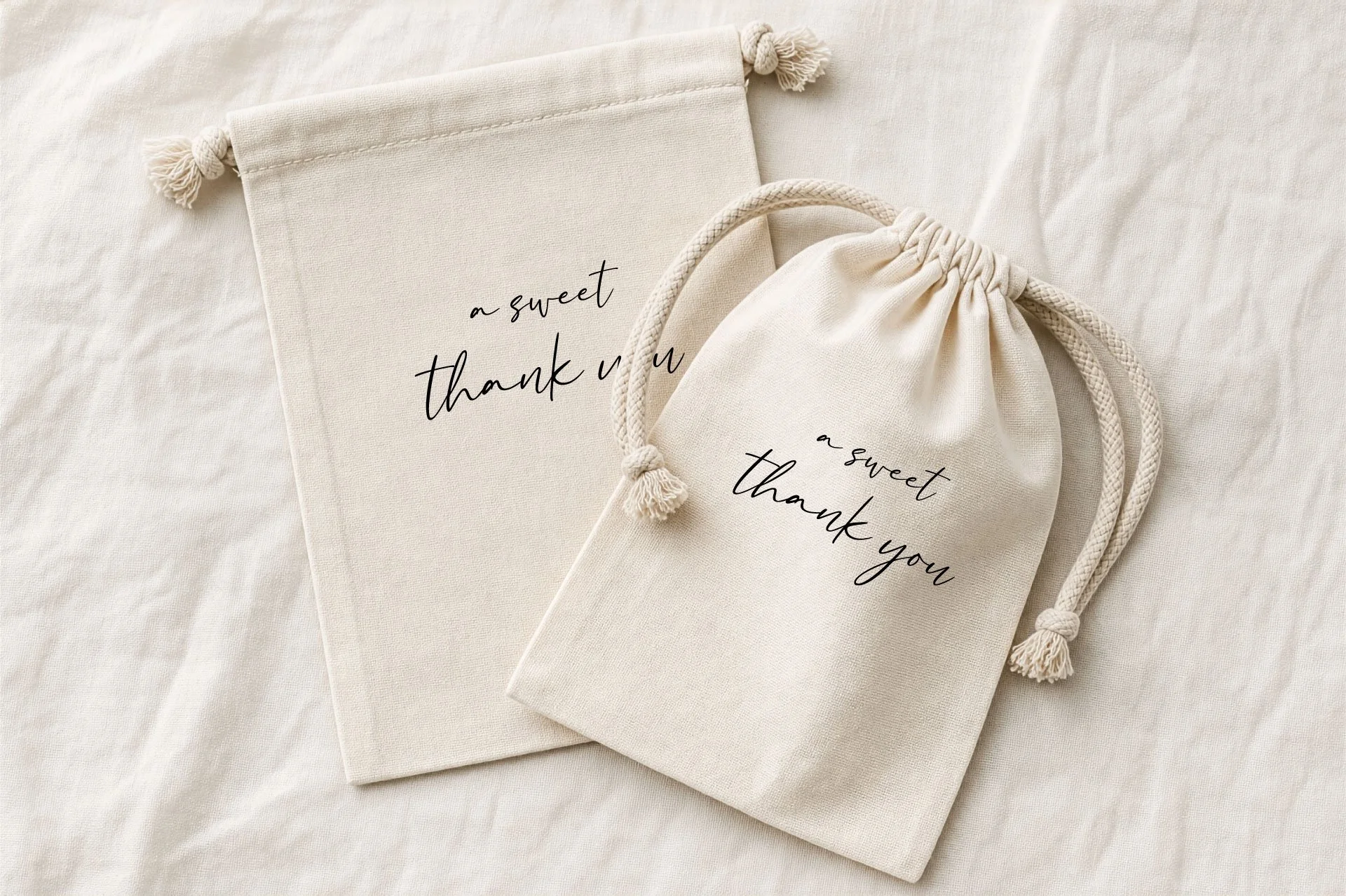 Personalised wedding bags.