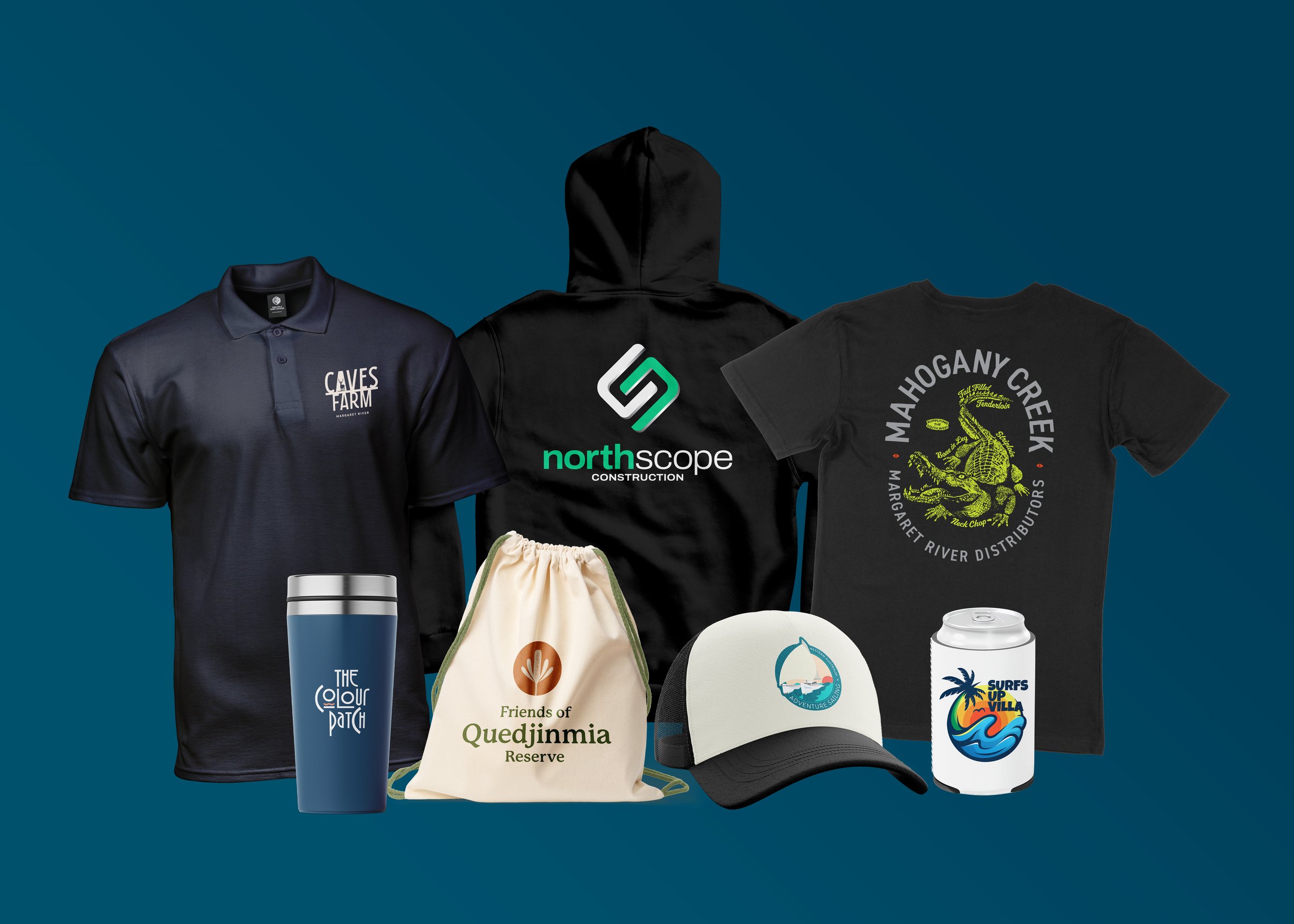 Custom t-shirt printing, workwear, apparel Margaret River WA.