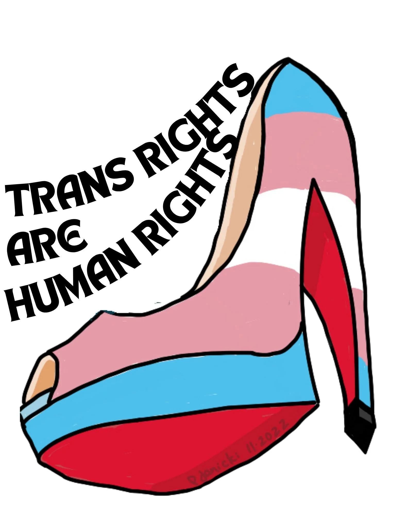 Digital artwork "Trans rights are human rights" by Peggy Janicki
