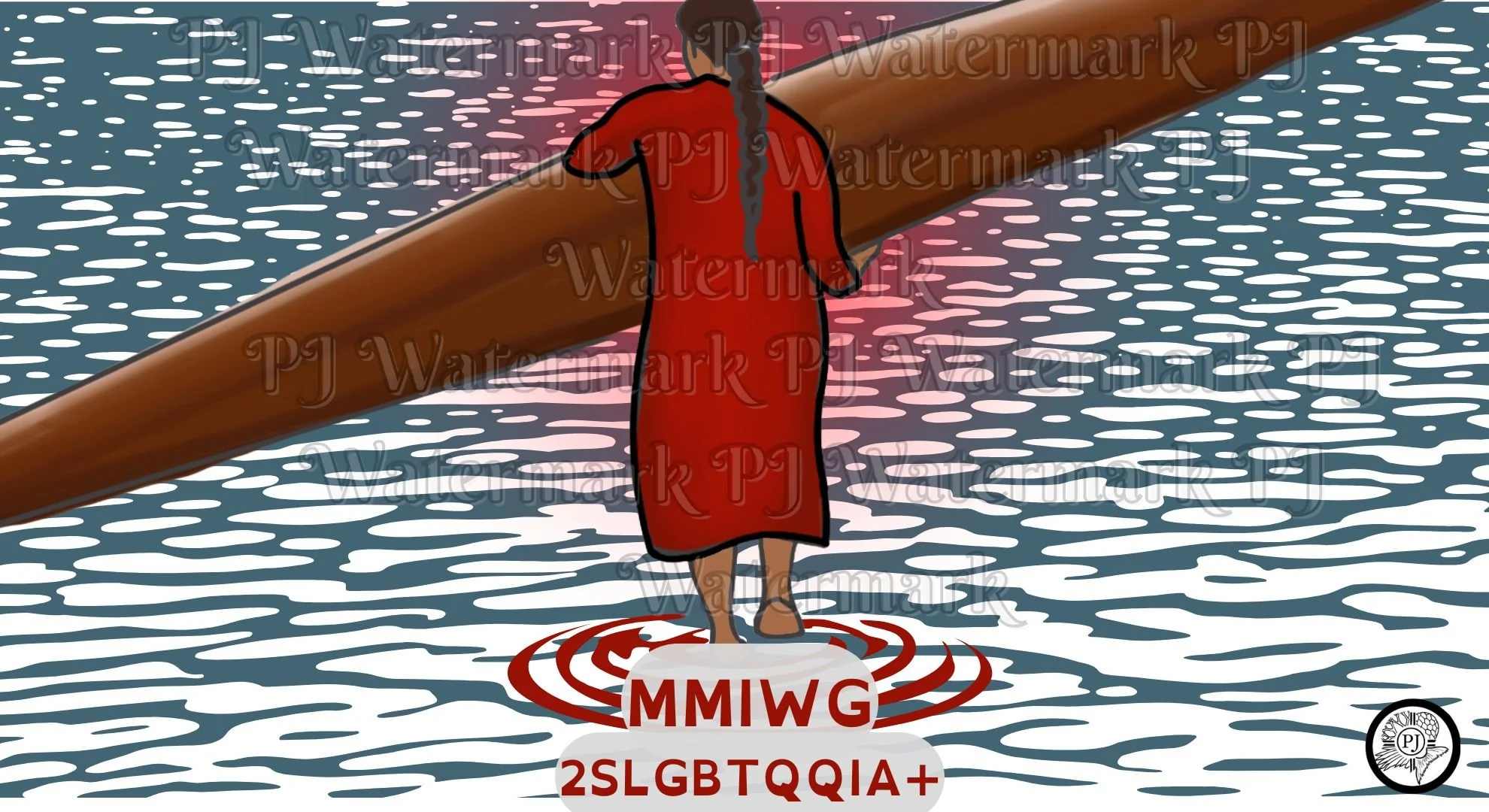 MMIWG & 2SLGBTQQIA+ Artwork  for Doctors of BC (shared with permission)
by Peggy Janicki.  
This digital artwork was created to honour Murdered Missing Indigenous Women and Girls (MMIWG) and Two-Spirit, Lesbian, Gay, Bisexual, Transgender, Queer, Que