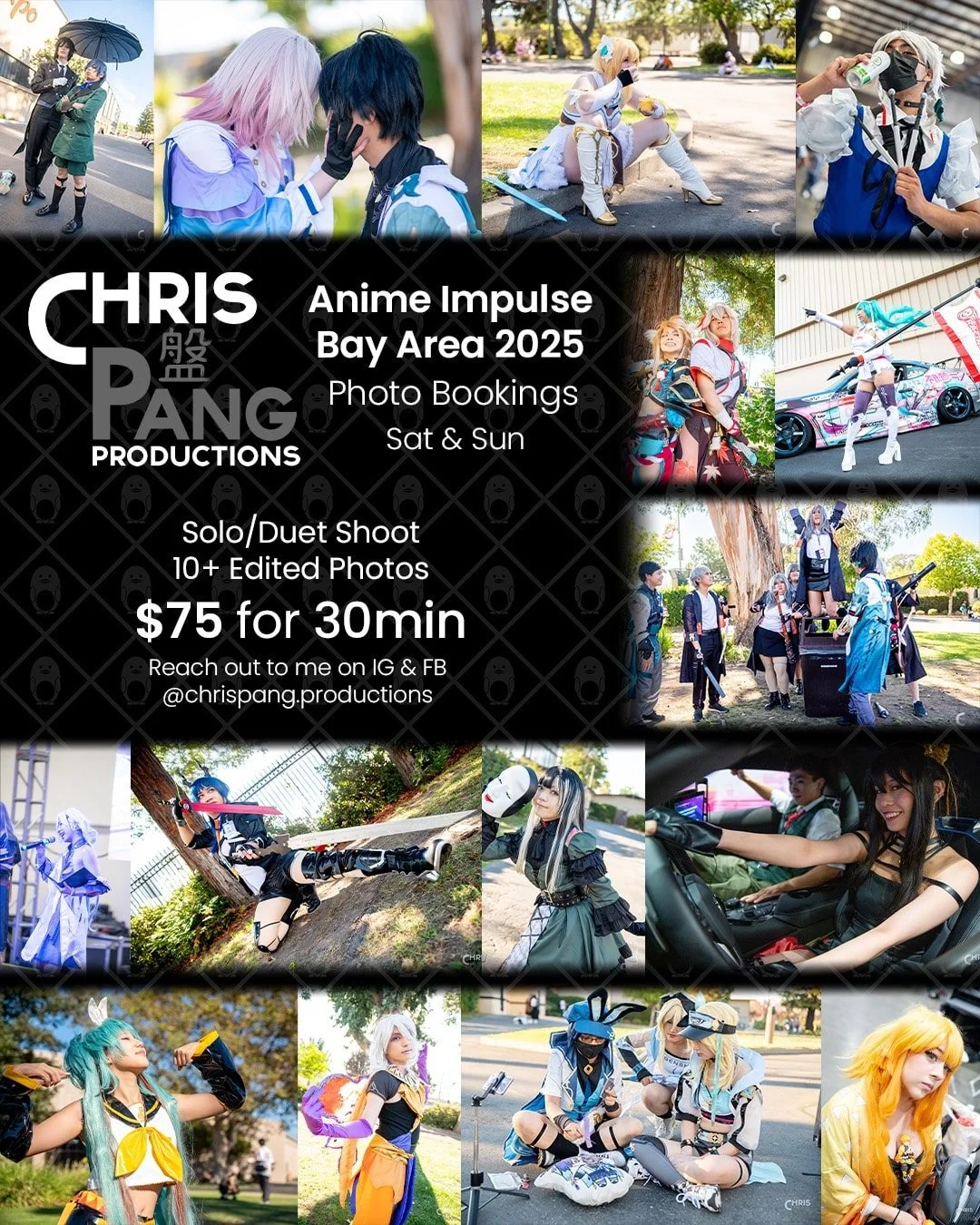 Heads up. I'll be heading to Anime Impulse this weekend and taking bookings for photo shoots. Feel free to reach out to me on IG or FB to inquire more details.
#animeimpulse #animeimpulsebayarea #animeimpulsebayarea2025 #cosplayphotography #bayareaco
