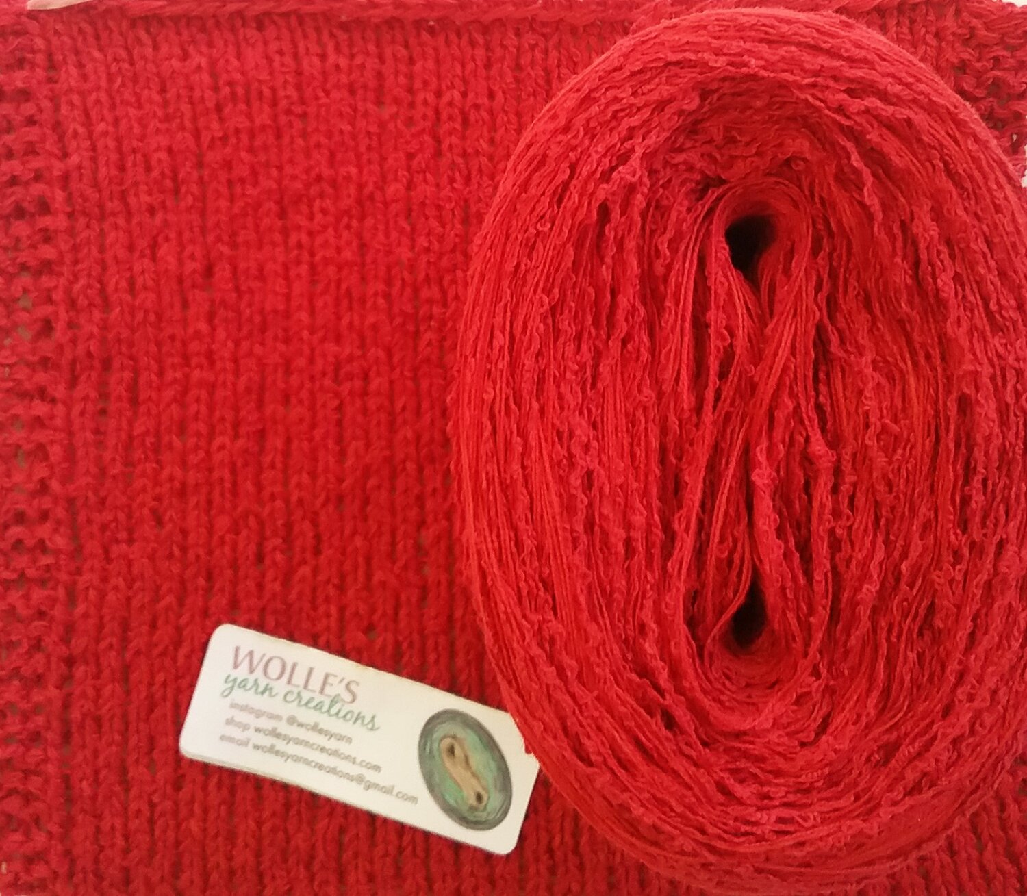 RED BOUCLE, Boucle Cotton Yarn, 320 yards/100 gr