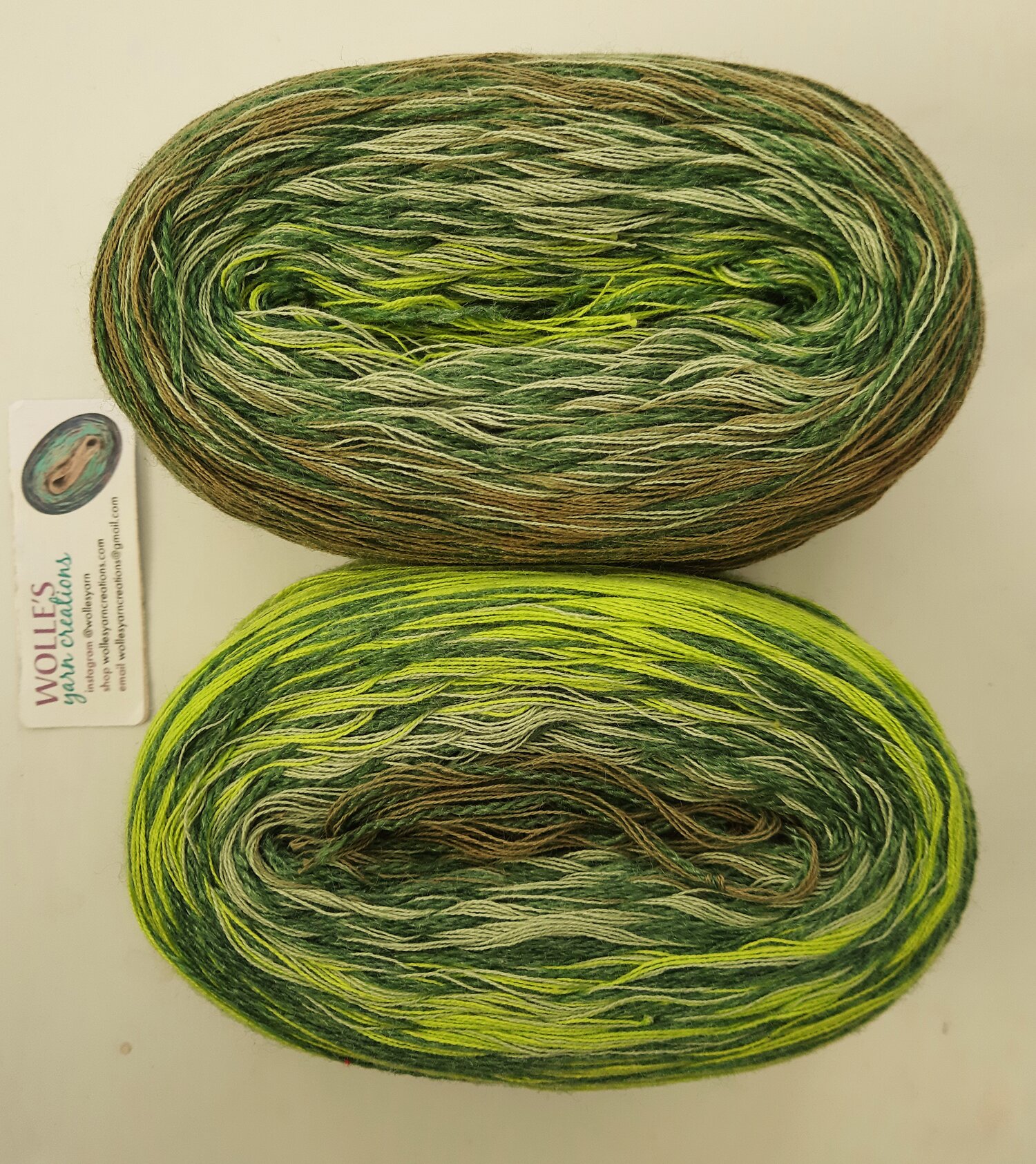 LIME Medley | Color Changing Cotton/Silk yarn | 320 yards/100 gr | Sport  Weight — Wolle's Yarn Creations