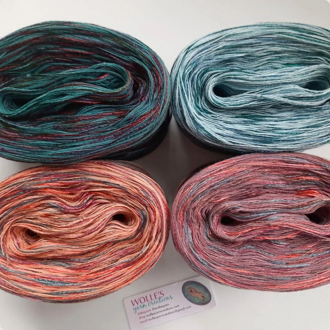 Our new variegated yarns are here: fingering weight in 10 lovely colors. See them all and order yours today: wollesyarncreations.com 😀
.
.
.
.
.
#shawlknitter #shawlknittersofinstagram #artyarns #everydayknitter #knitsharelove #yarnologist #yarnsnob