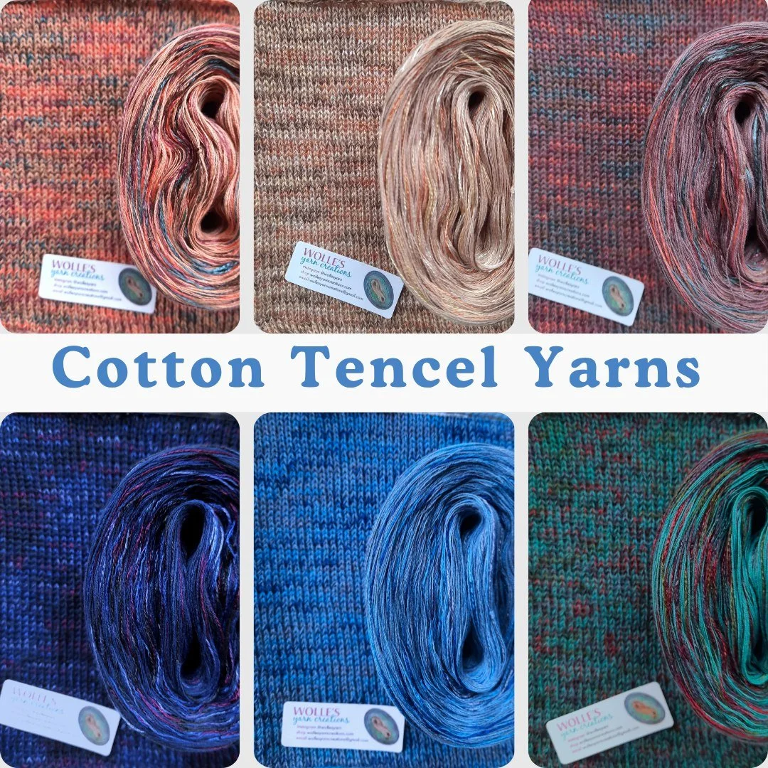 Our new variegated yarns are here: Cotton/Tencel, fingering weight, in 10 lovely colors. See them all and order yours today: wollesyarncreations.com
.
.
.
.
.
.
.
.
.
#knitting #knittingaddict #knittinglove #knitting_inspire #knitting_is_love #knitti