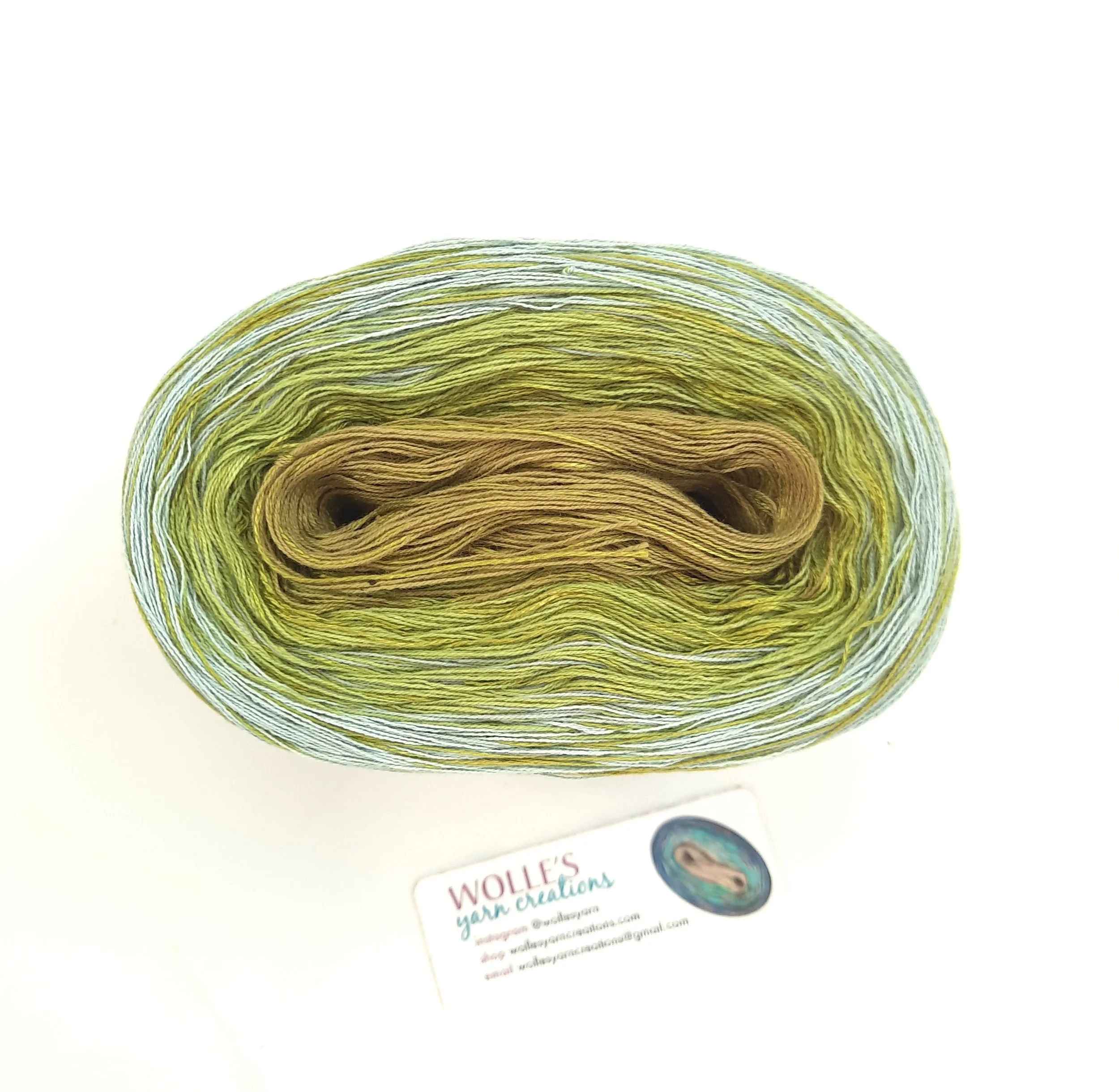 Green Cotton Bamboo Gradient Color Changing yarn knitting crochet ...