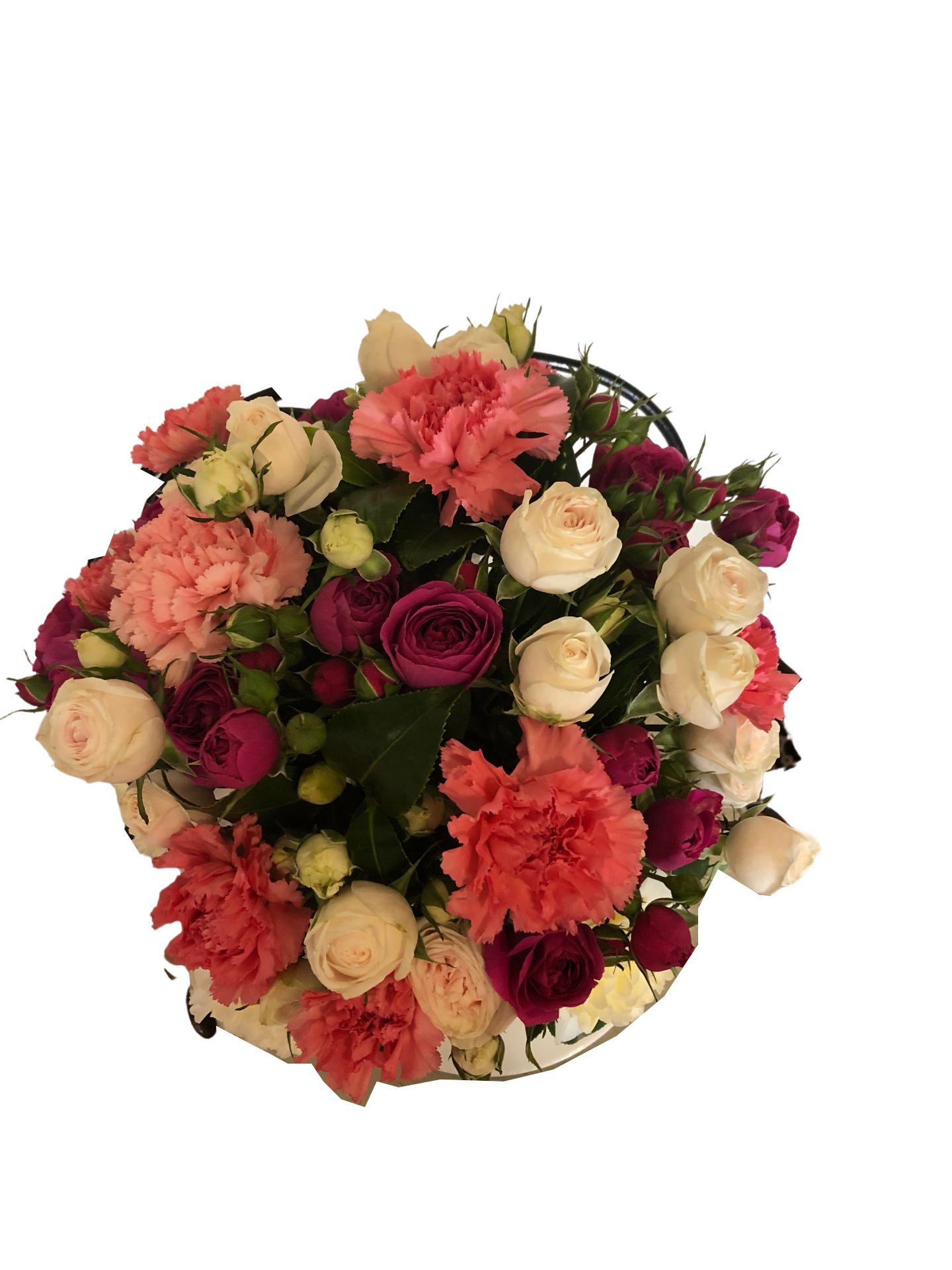 ASHLEE - VASE OF ROSES AND CARNATIONS