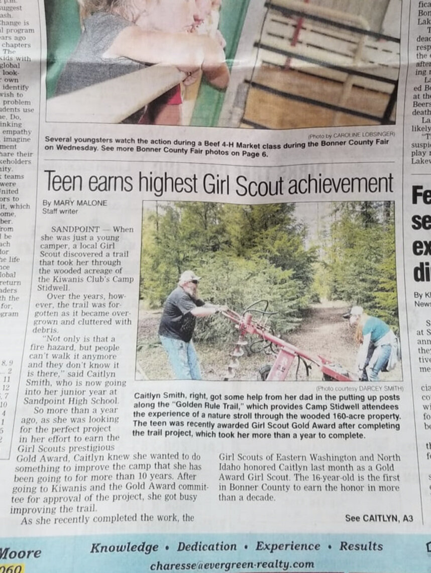 Bonner County Bee front page