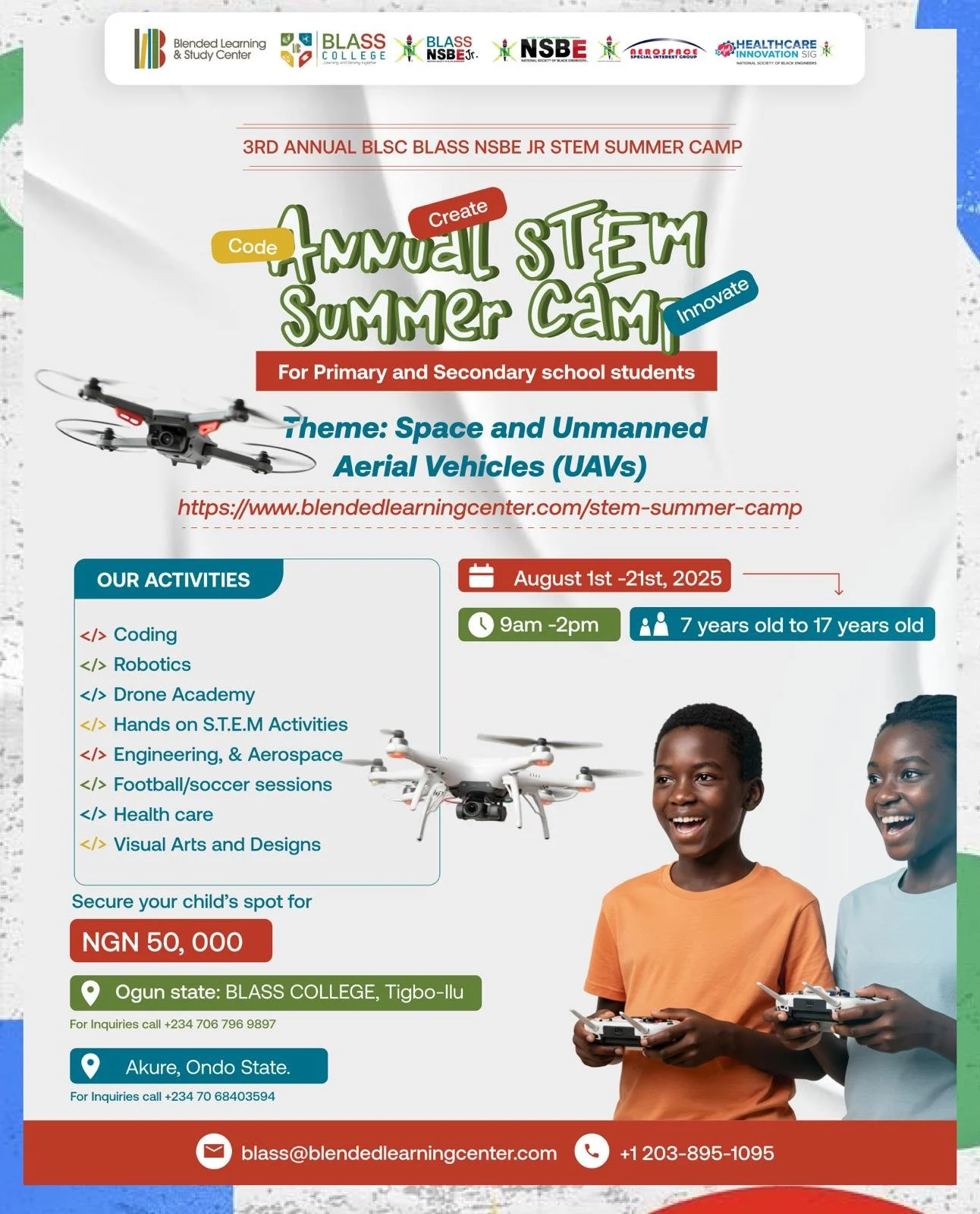 3RD ANNUAL BLSC BLASS NSBE JR STEM SUMMER CAMP