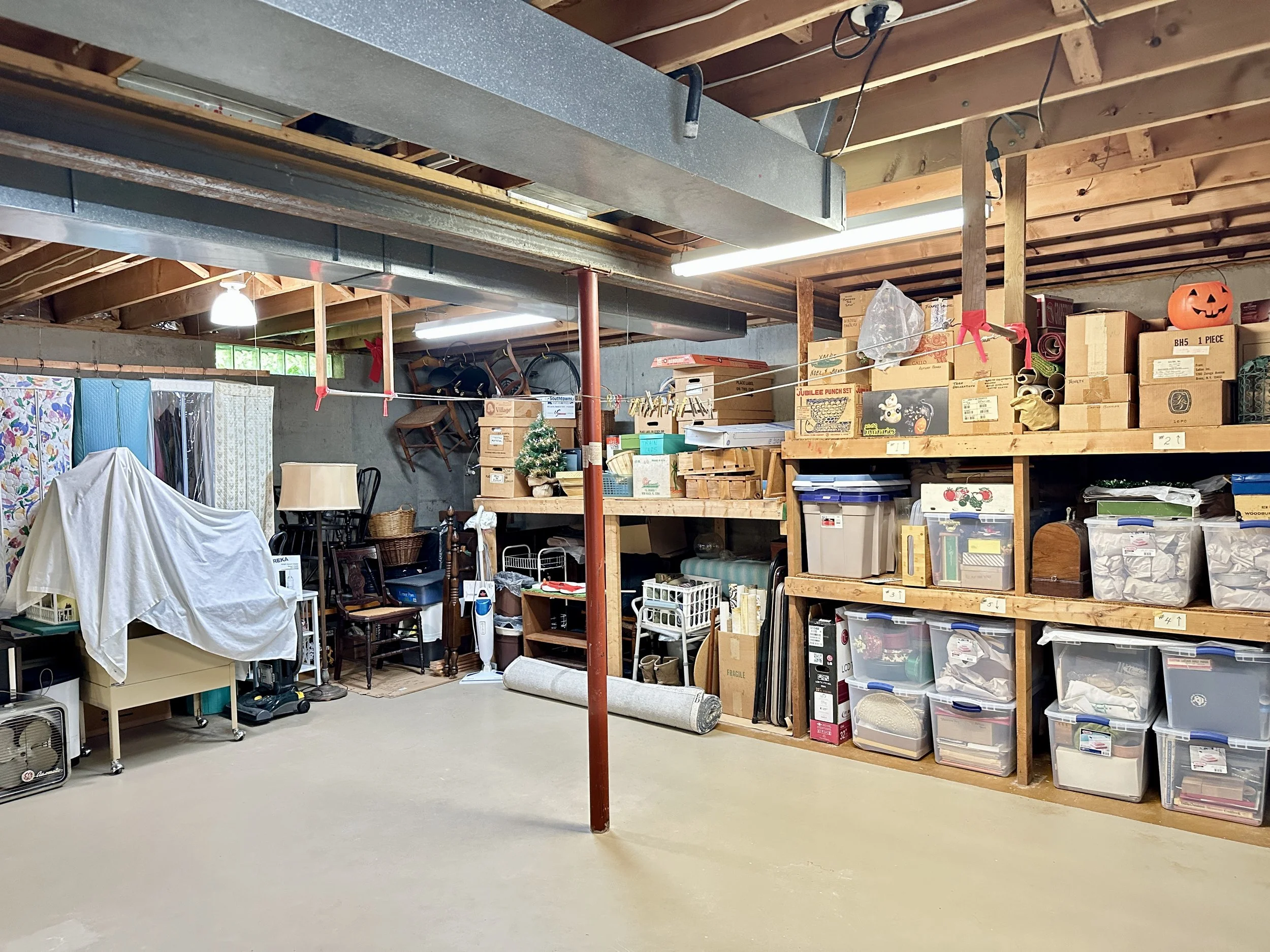 Abundant storage space provides room for seasonal items & organization
