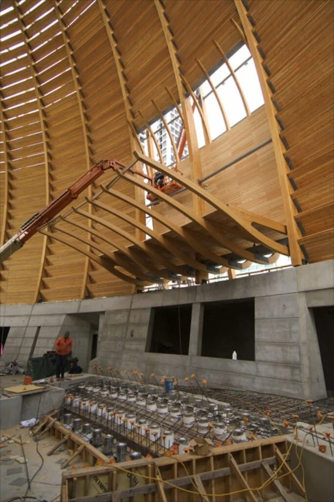 Built acoustic baffles within Christ the Light Cathedral