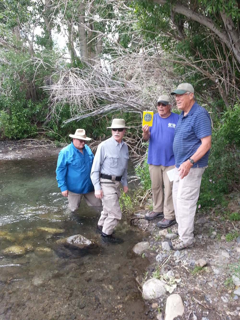 Water Sampling Crew at McGee Creek - Craig Porter is the third person from the left with the log book.jpeg