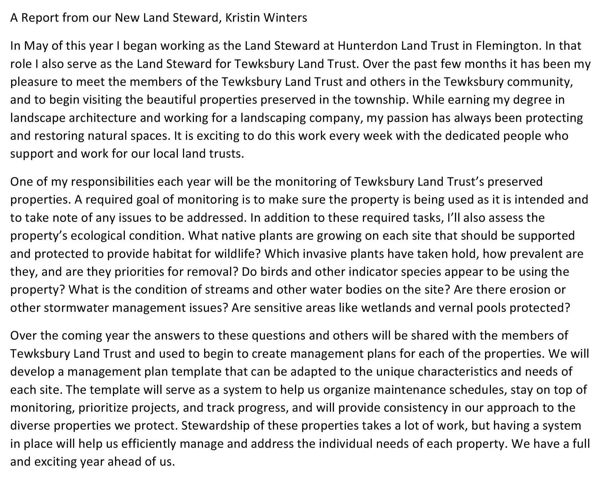Stewardship — Tewksbury Land Trust