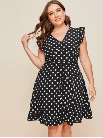 HOW TO WEAR A POLKA DRESS PLUS SIZE