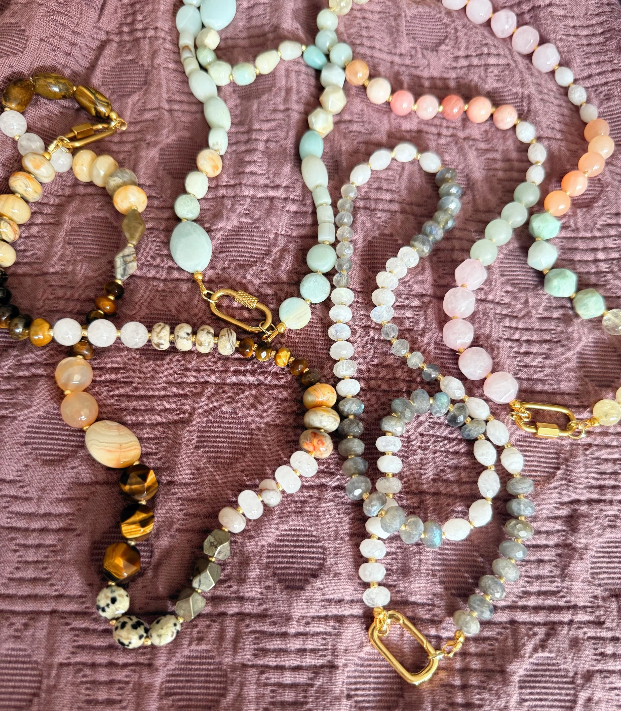 I&rsquo;ve been beading again with the intention of making myself a necklace but I went overboard. I&rsquo;ll be adding these one of a kind gemstone necklaces to my shop today.