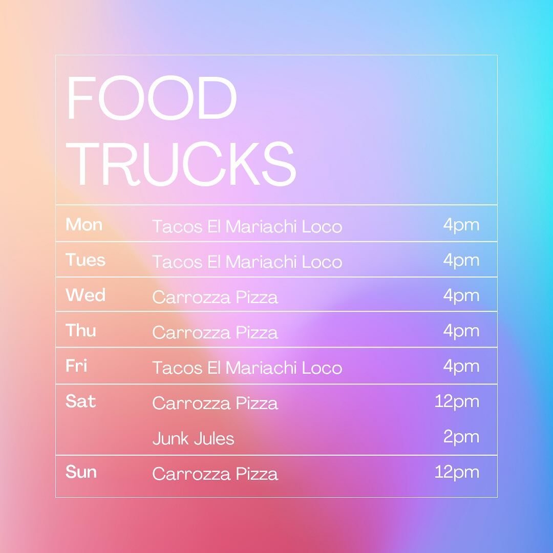 This week&rsquo;s food truck + beer list! 🦋 
OPEN TONIGHT!