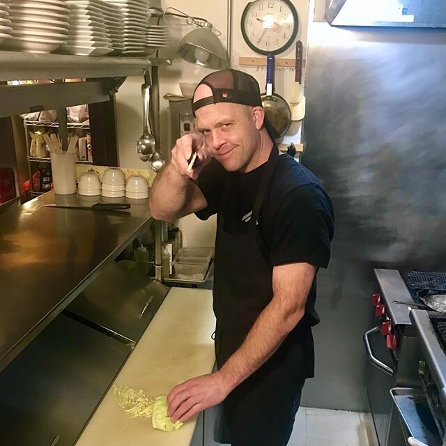 Our fearless leader hard at work! #always #aspiring #tobringyoutheverybest #tacotuesday #everyweek #downtownlivingstonmontana #mt #supportyourlocal #momandpopshop #everyday #publife